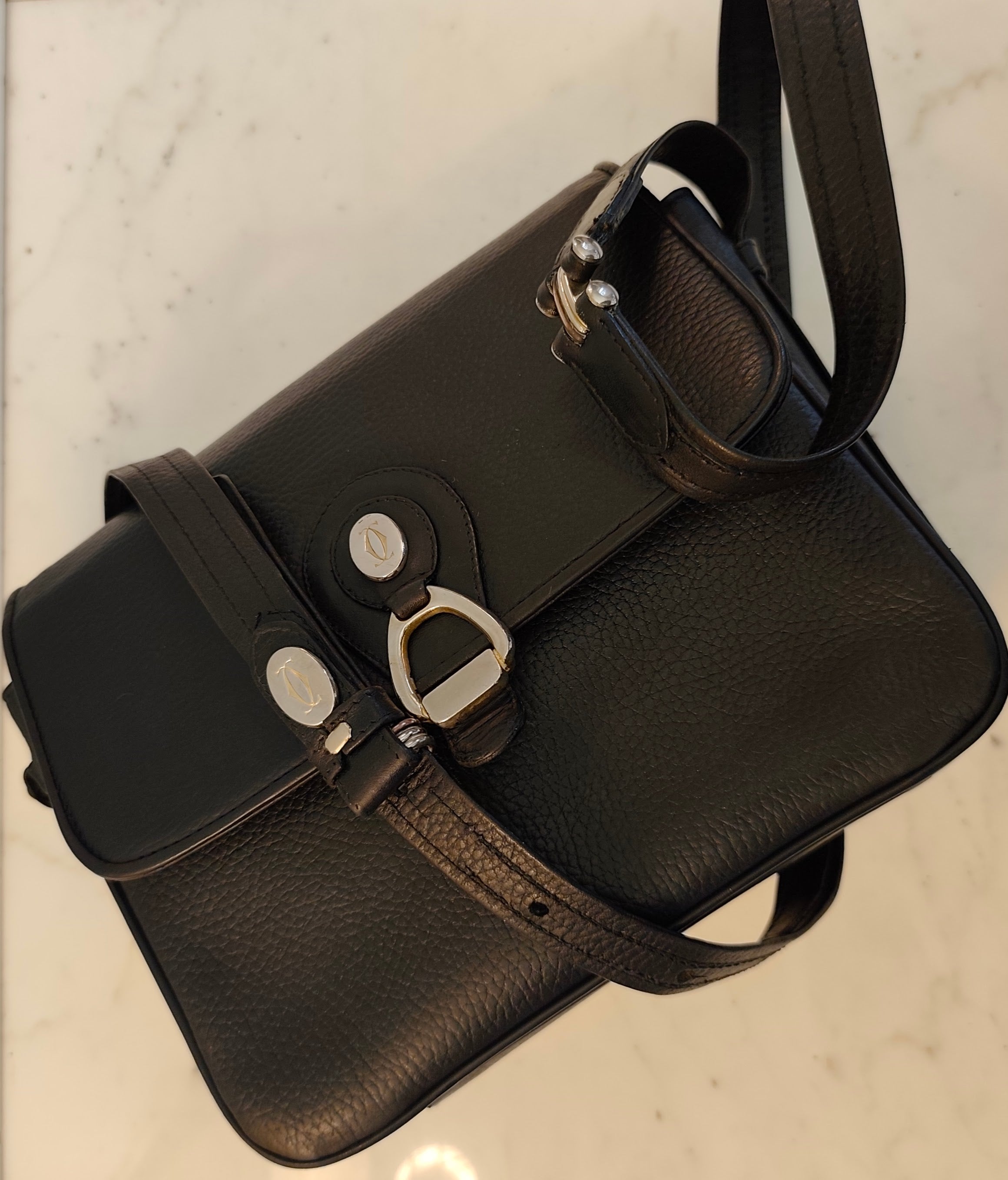 Cartier – Camera Bag Vintage in Pelle Nera