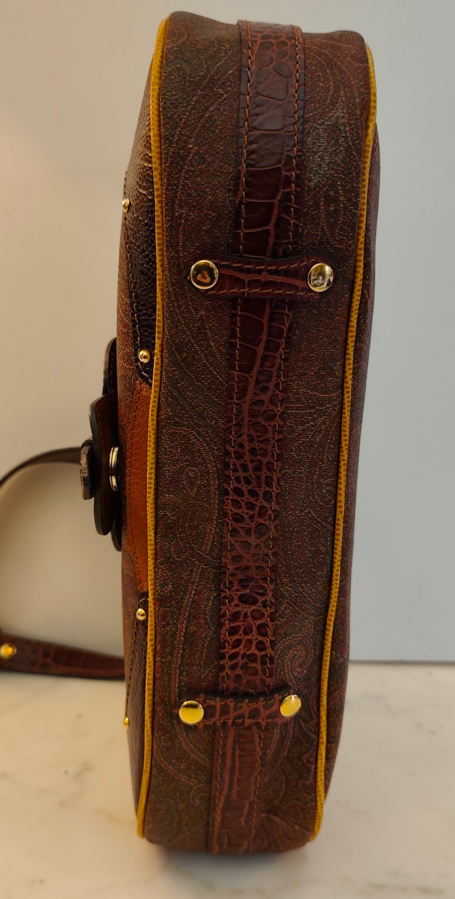 Etro - Baguette a Spalla Paisley Jacquard, croco e cavallino Edizione Limitata Ultra Rara