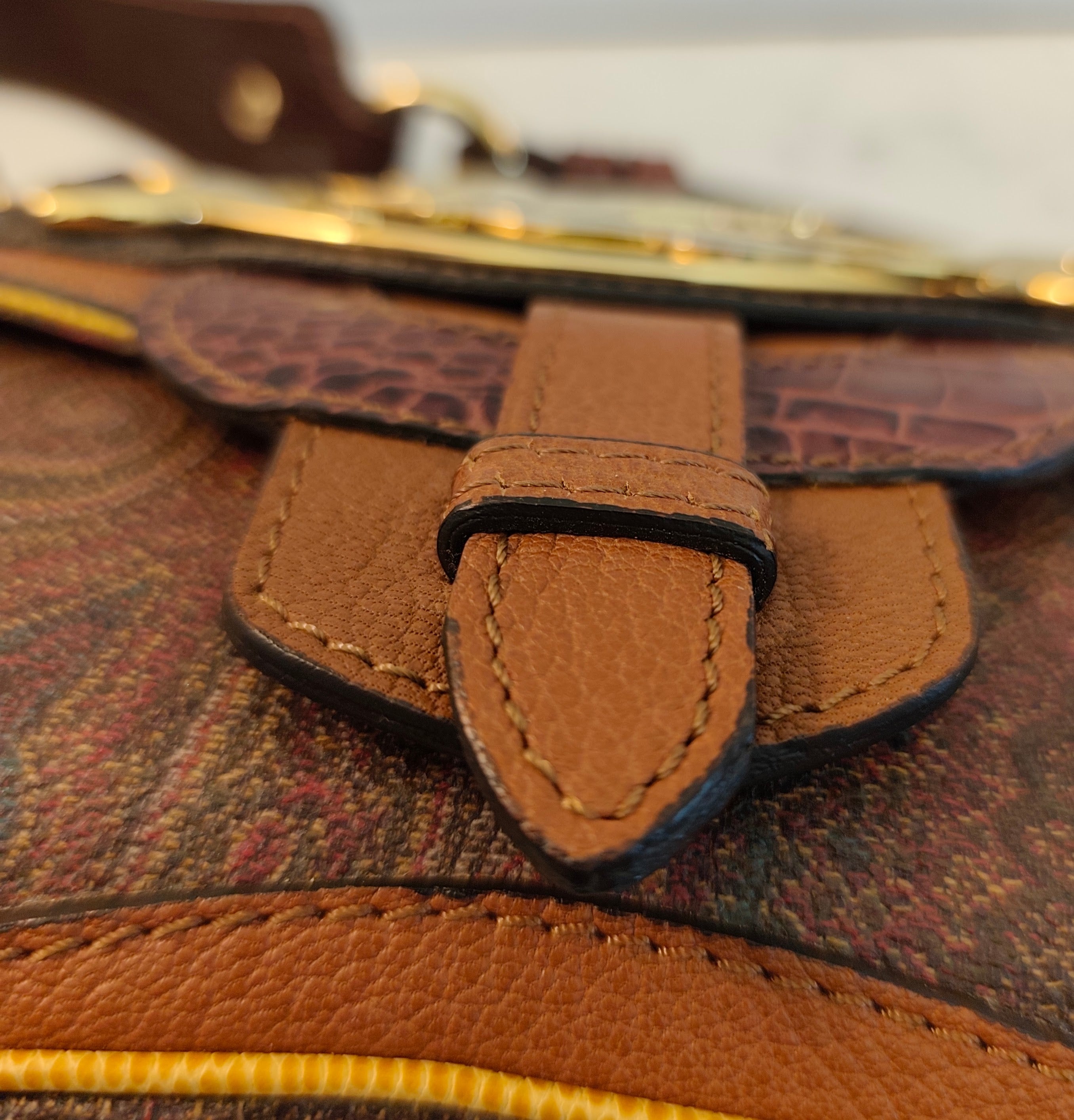 Etro - Baguette a Spalla Paisley Jacquard, croco e cavallino Edizione Limitata Ultra Rara