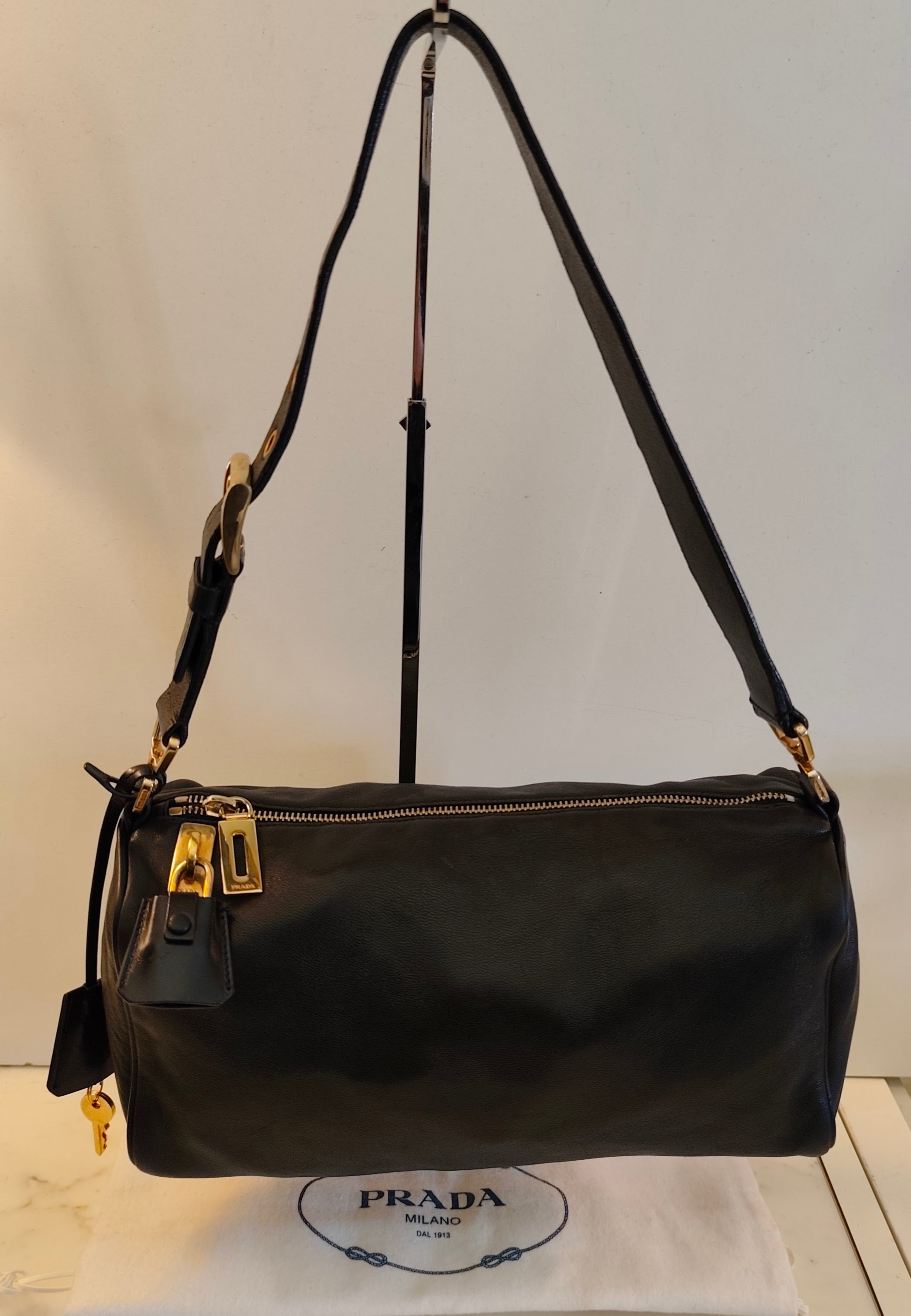 Prada – Bauletto Re-Edition 2024 in Pelle di Vitello Nera