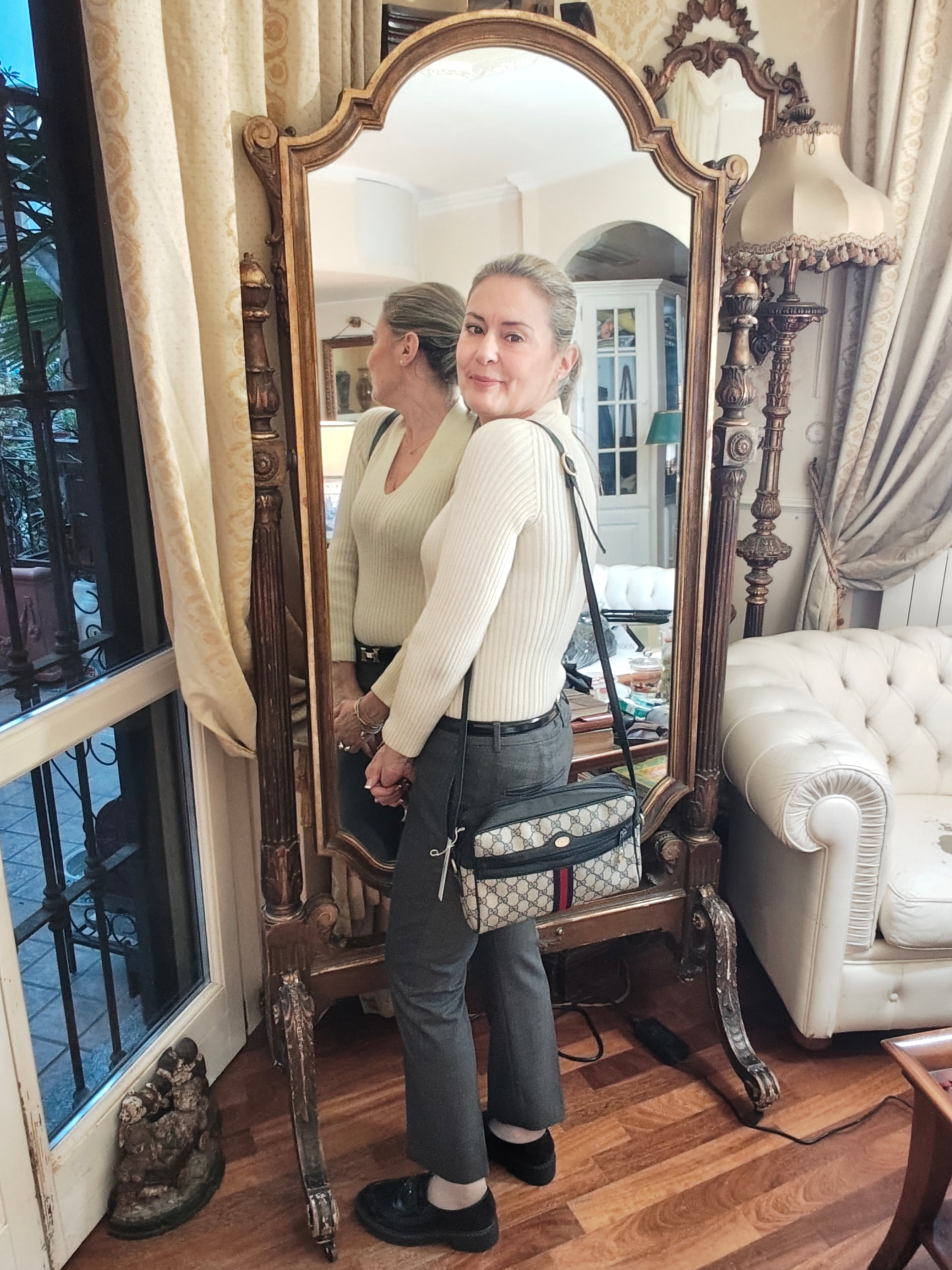 Gucci - Ophidia Camera Bag a Tracolla "GG" Supreme Blu Vintage