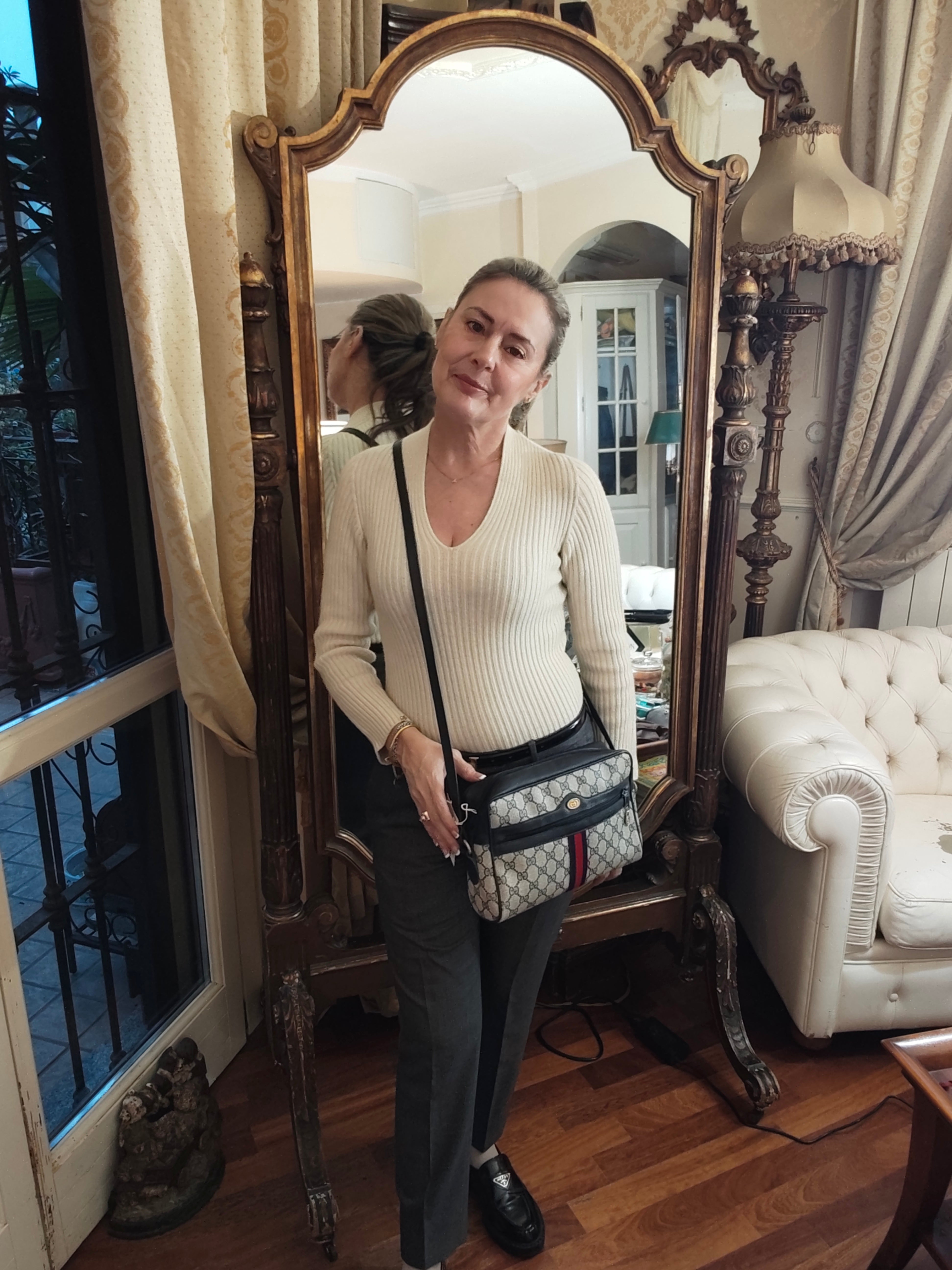 Gucci - Ophidia Camera Bag a Tracolla "GG" Supreme Blu Vintage