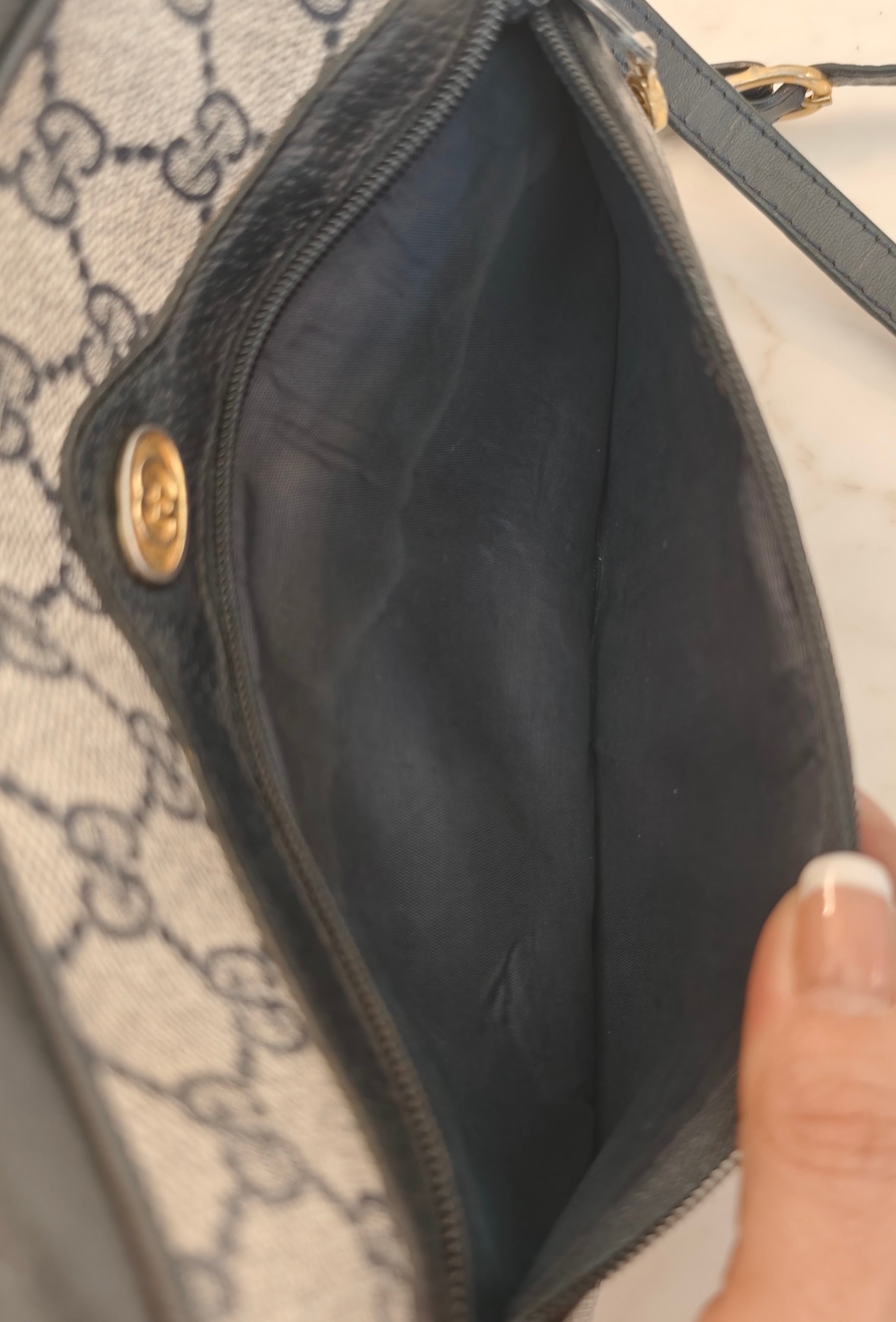 Gucci - Ophidia Camera Bag a Tracolla "GG" Supreme Blu Vintage