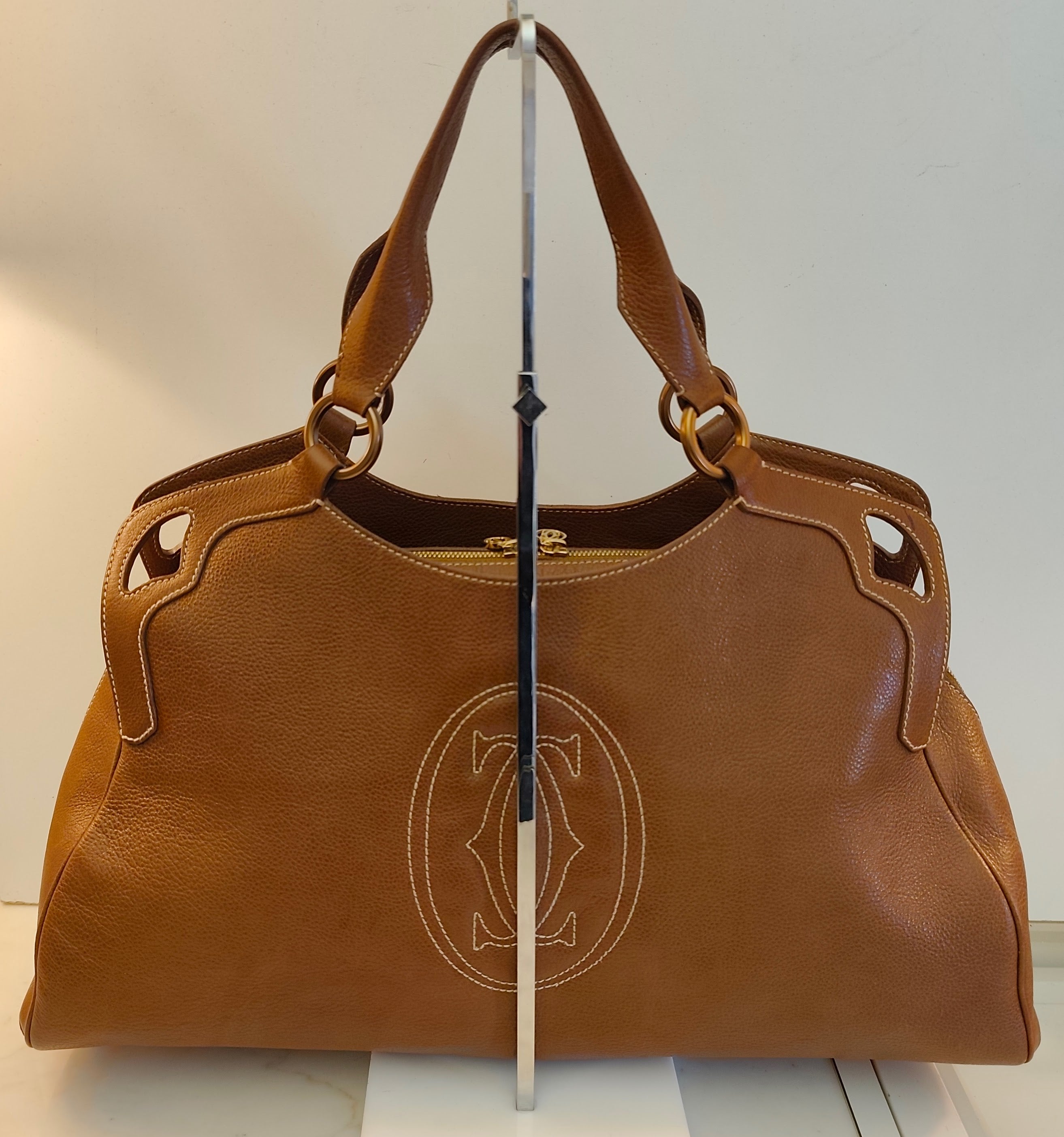 Cartier - Borsa Marcello Misura Grande Pelle Caramello