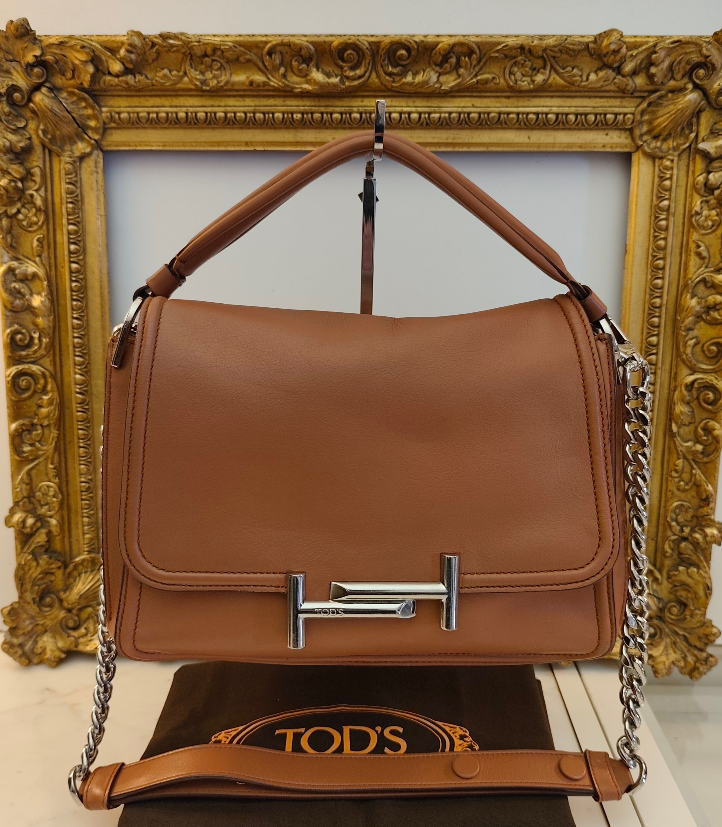 Tod's - Double T - Borsa a Spalla Pelle Cammello