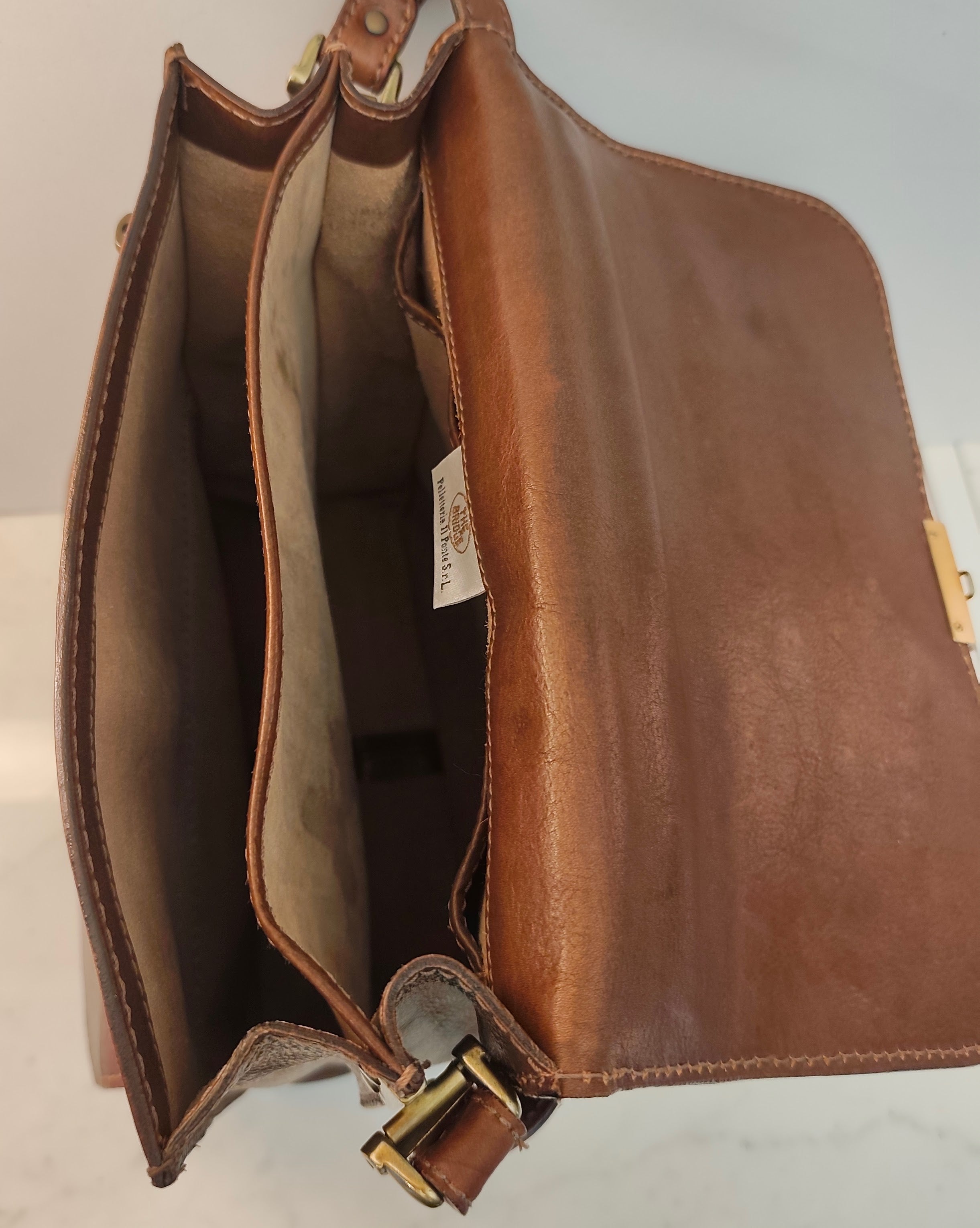 The Bridge – Borsello a Spalla o a Tracolla - Pelle Marrone Linea Story Vintage