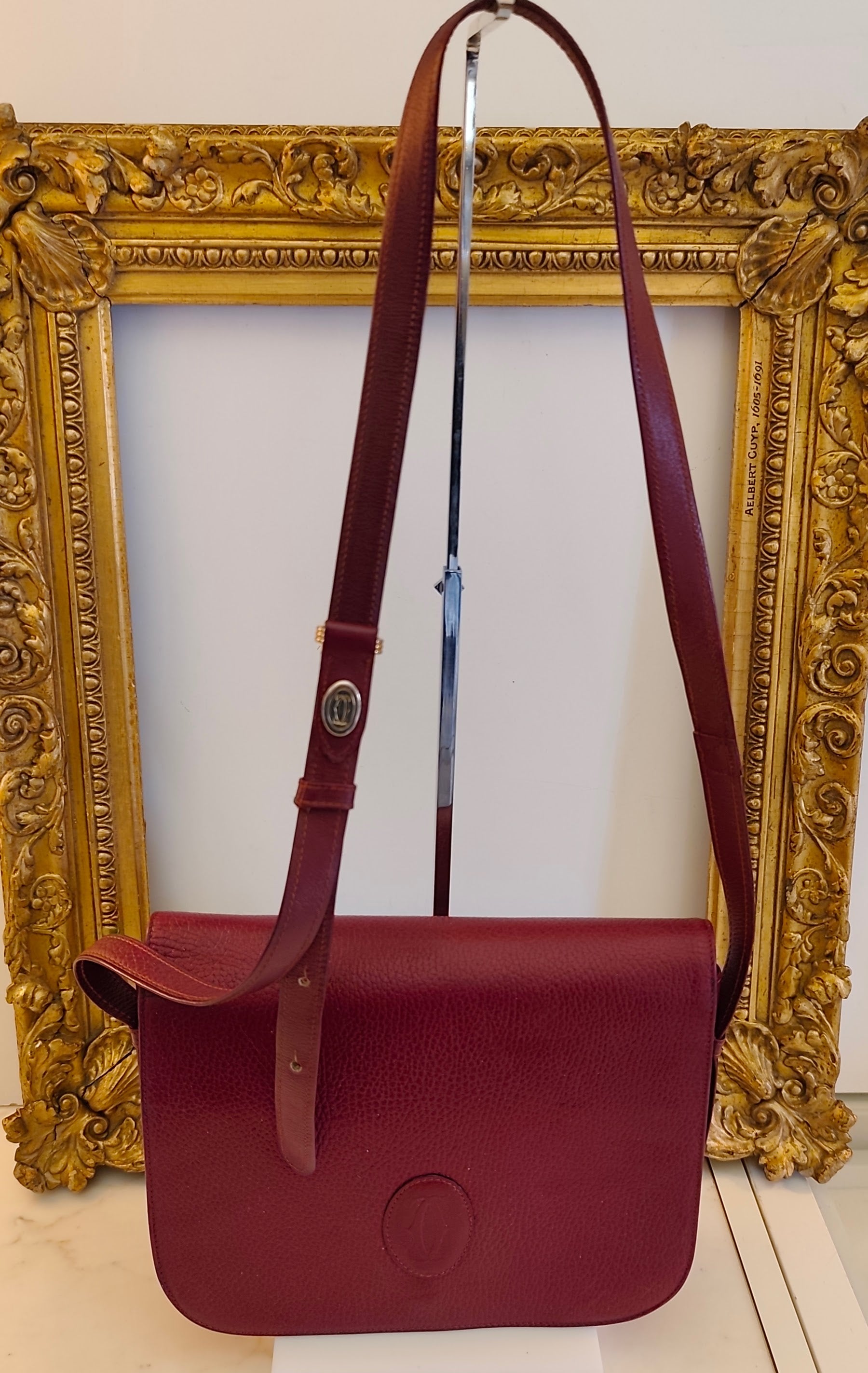Cartier - Camera Bag a Patta Intera in Pelle Bordeaux Vintage