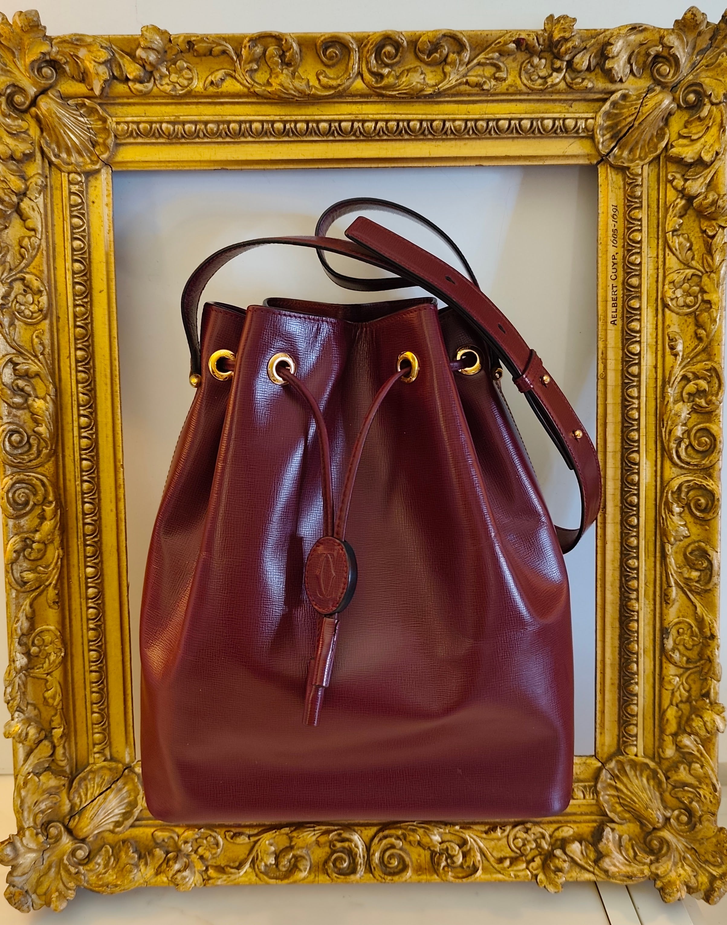 Cartier - Secchiello in Pelle Liscia Bordeaux con Scatola
