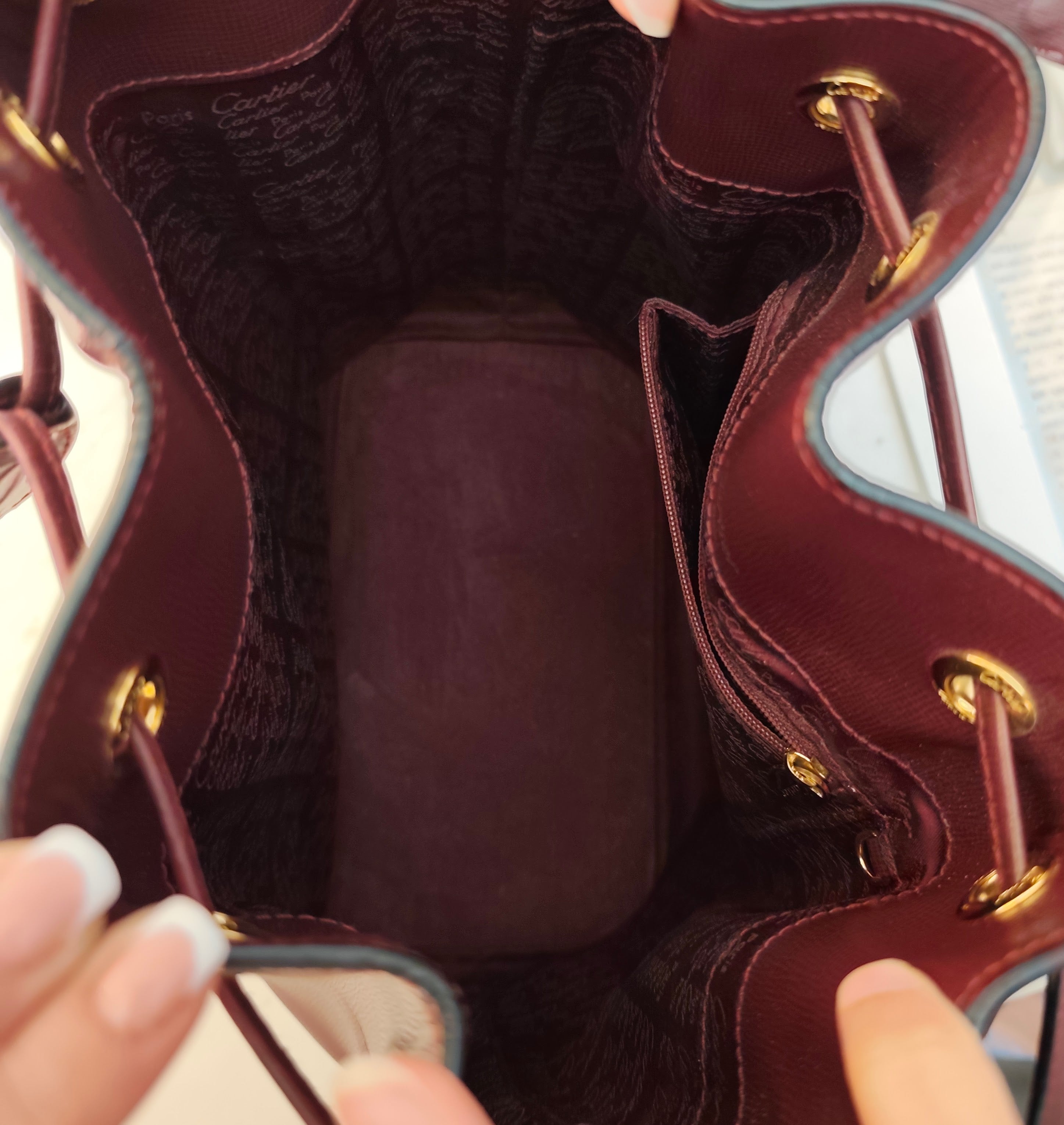 Cartier - Secchiello in Pelle Liscia Bordeaux con Scatola