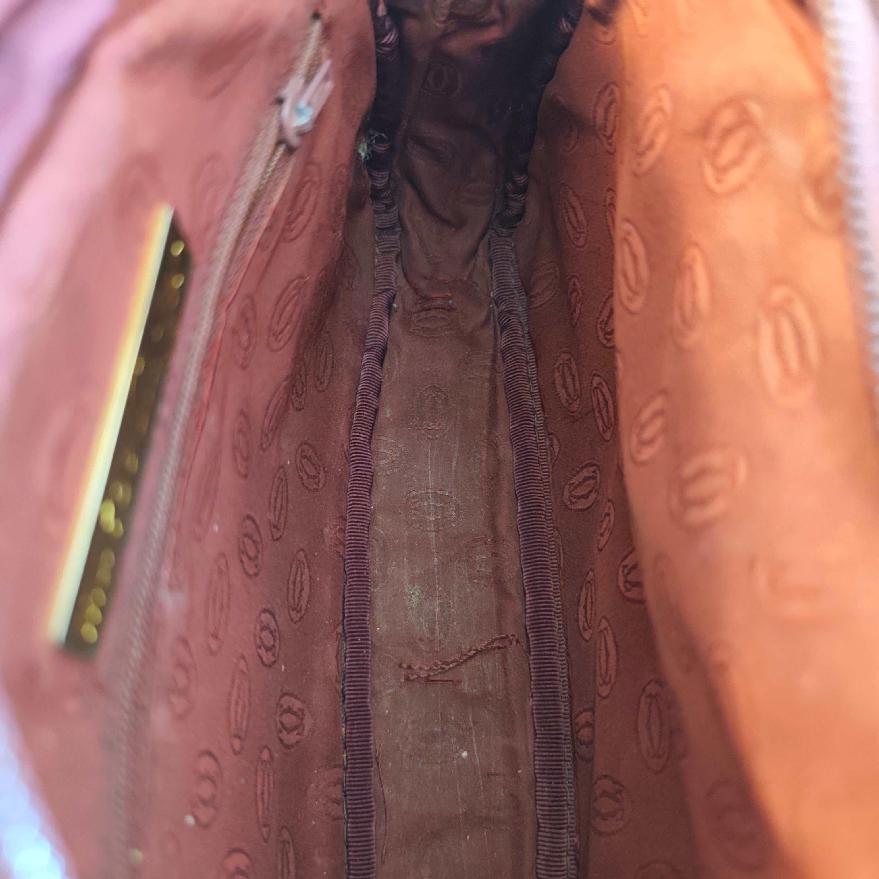 Cartier - Borsetta Elegante a Spalla con Tracolla in Pelle Bordeaux Vintage