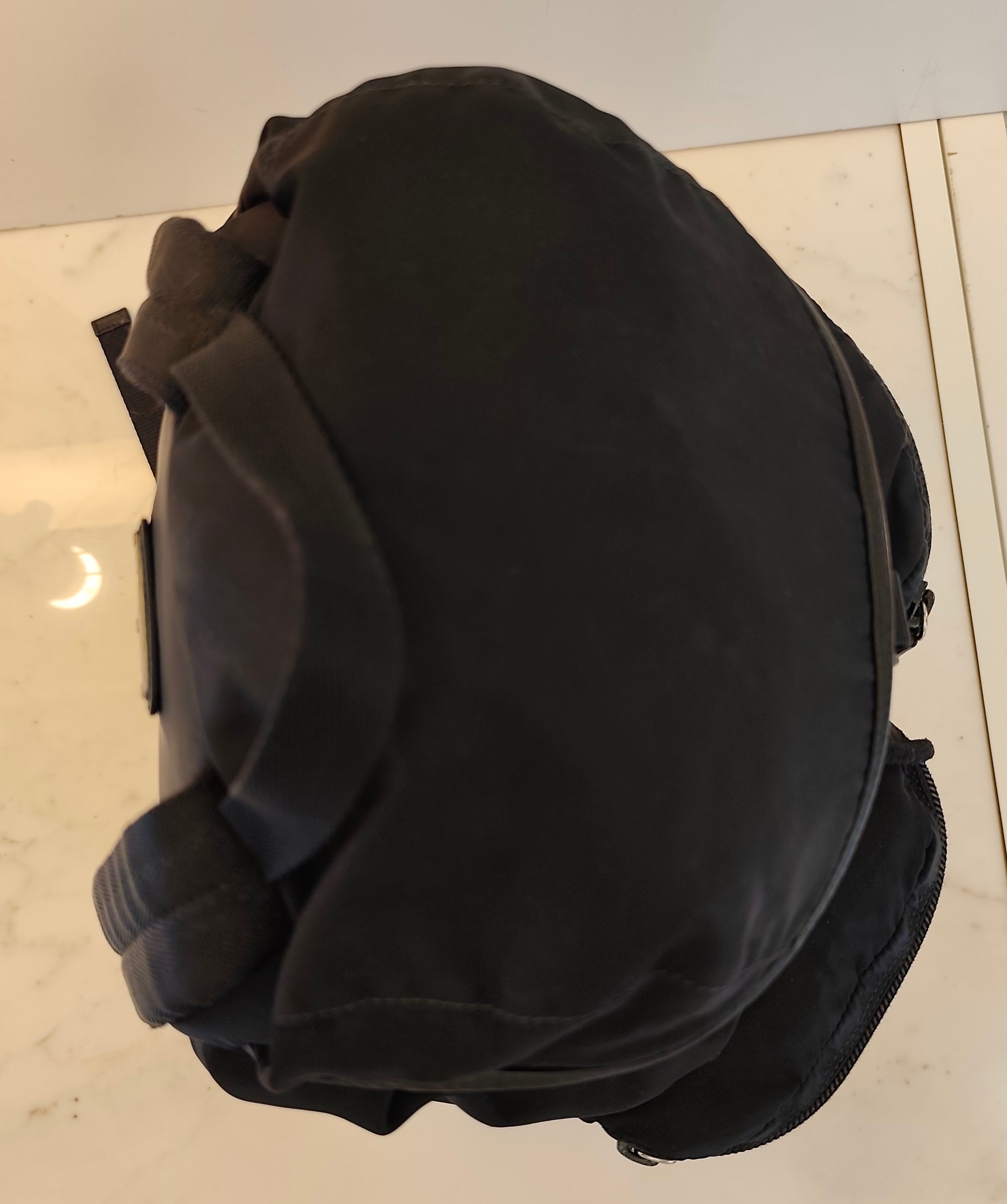 Prada - Zaino Grande in Nylon e Pelle Nero Vintage