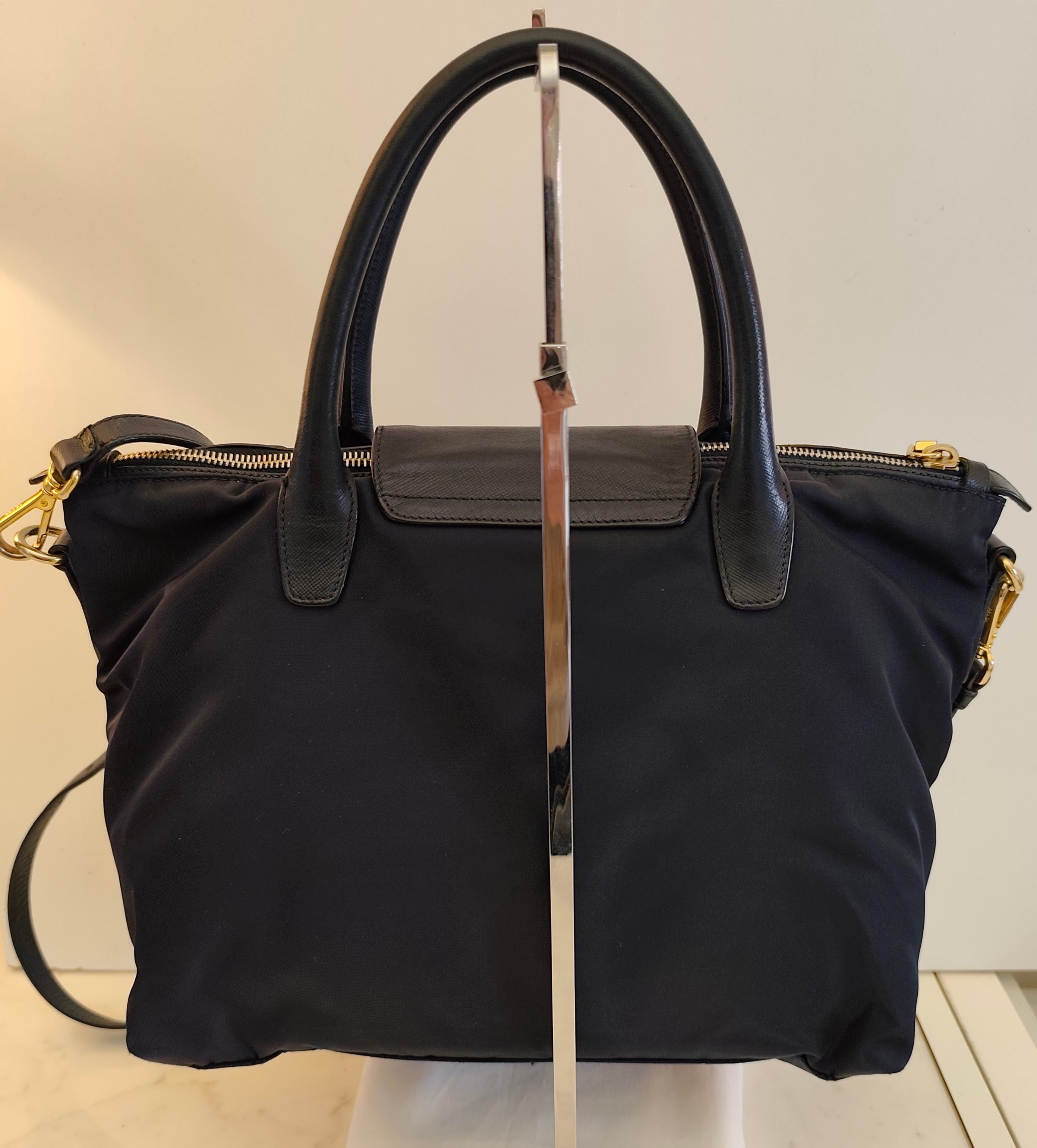 Prada - Tote Shopper con Tracolla Re-Nylon Blu Diplomatico