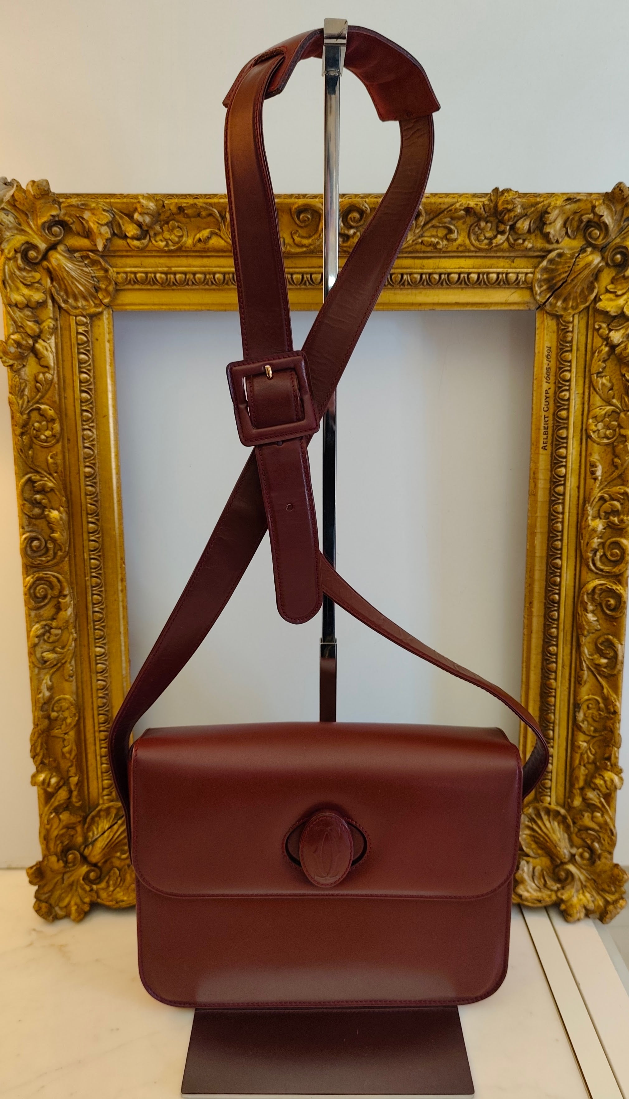 Cartier – Camera Bag Box Girello in Pelle Bordeaux