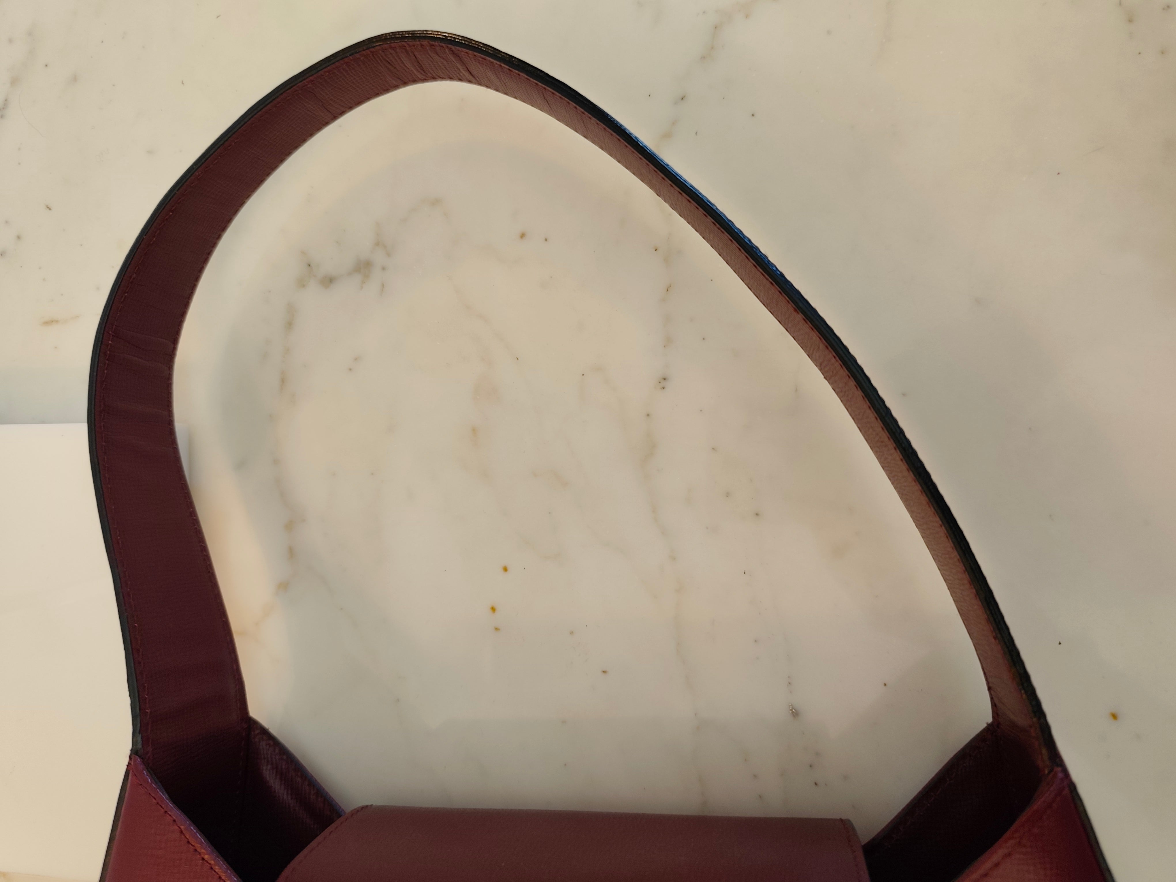 Cartier - Borsa a Spalla in Pelle Bordeaux con Chiusura a Girello