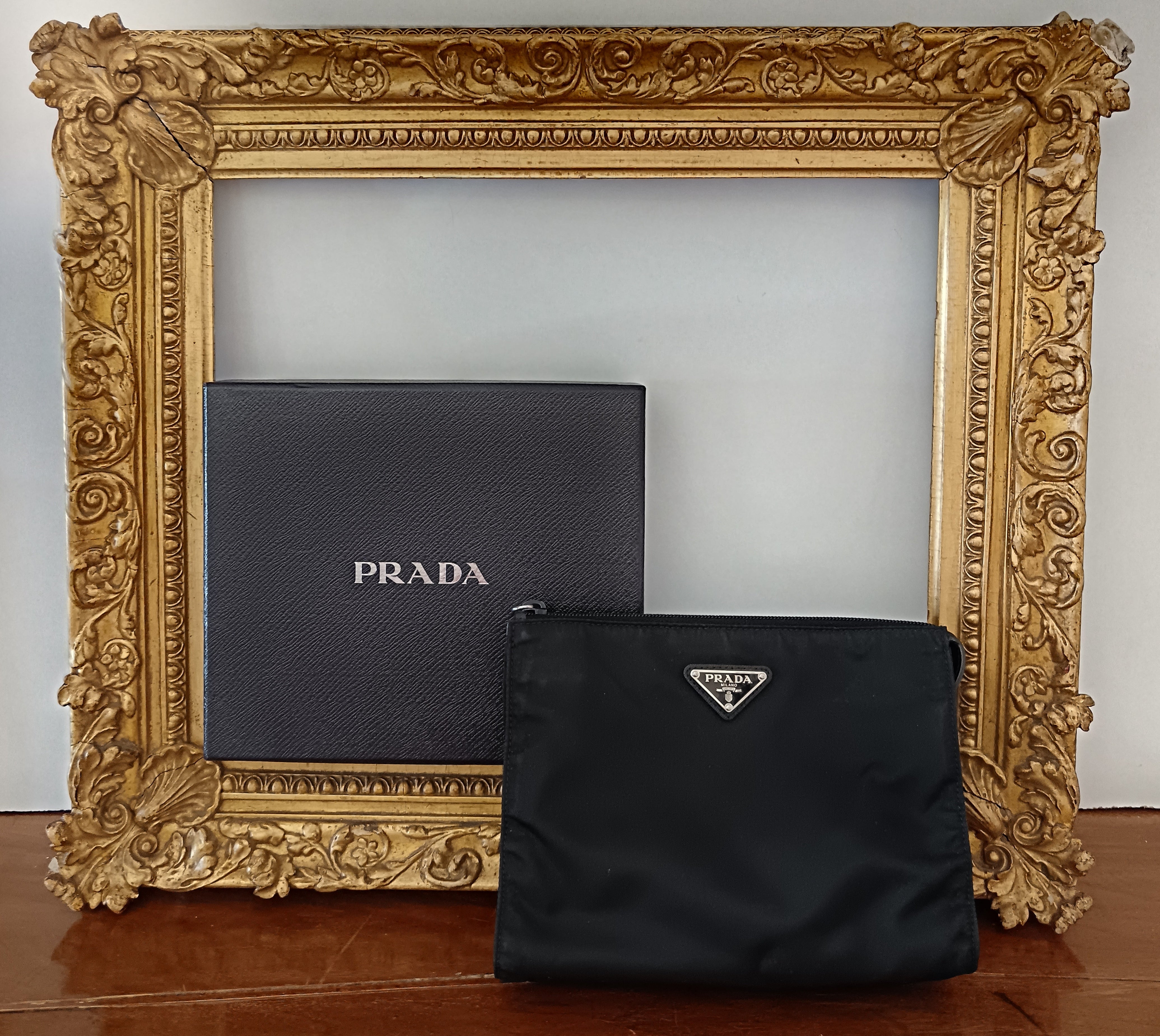 Prada - Trousse Re-Nylon e Saffiano Nera