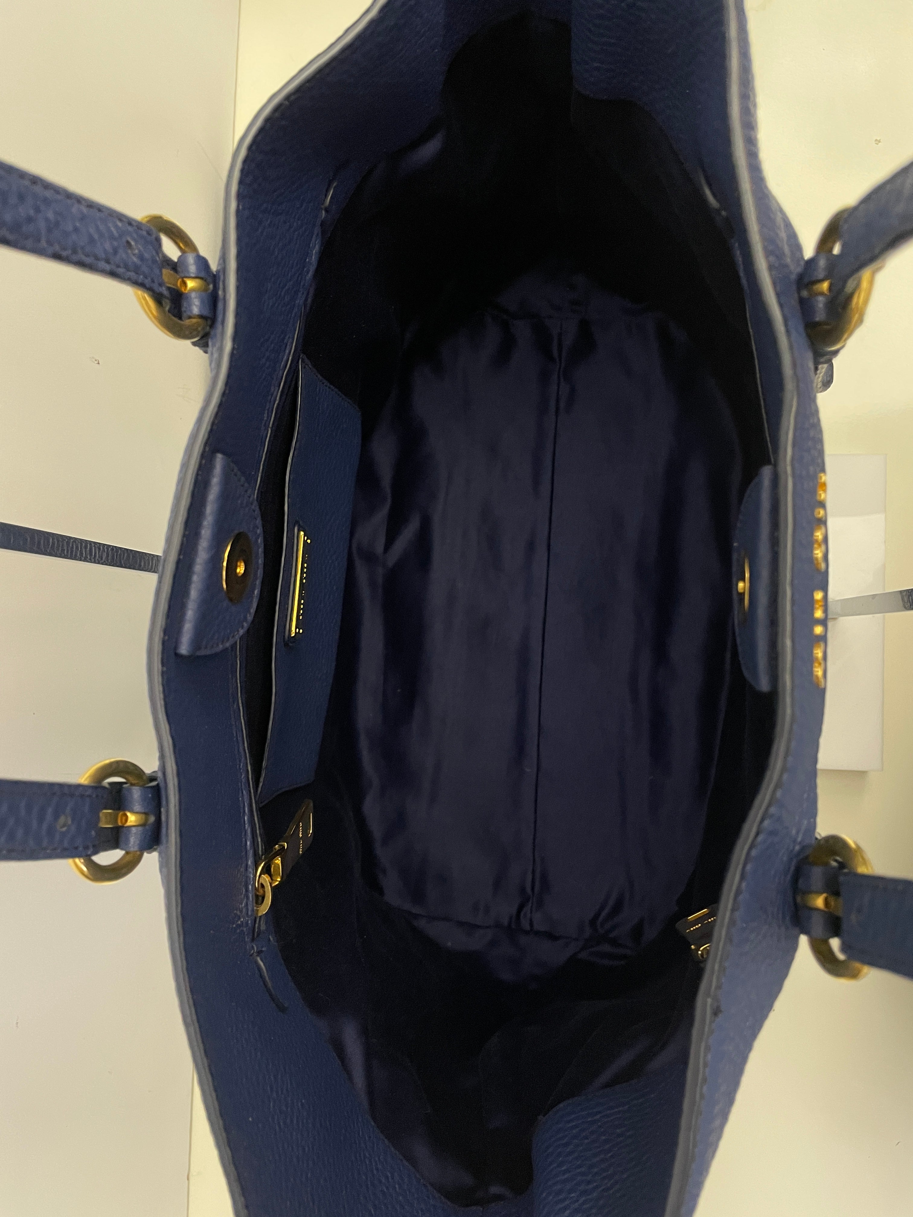 Miu Miu - Borsa A Spalla In Pelle Granata Blu Reale Con Tracolla