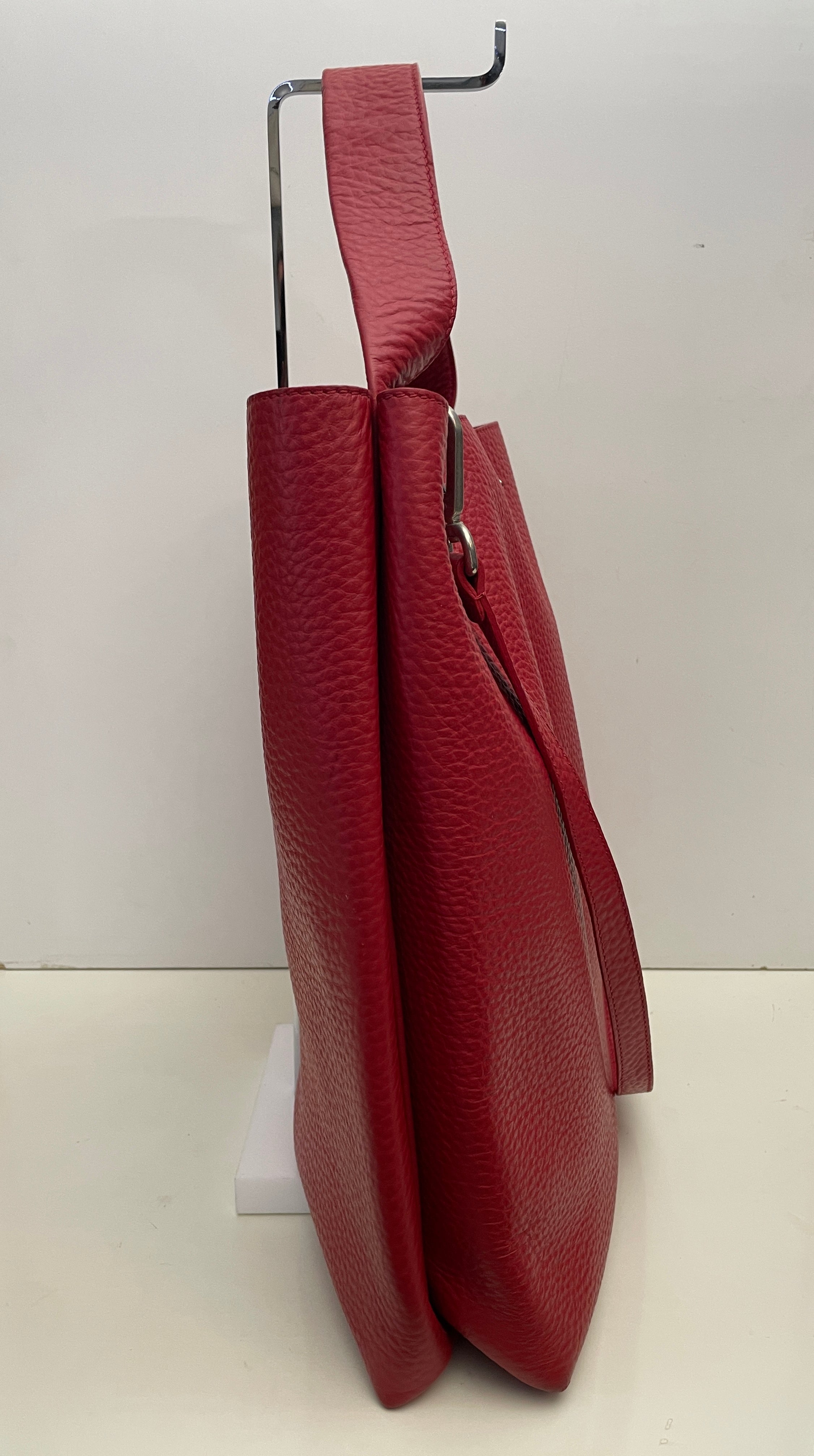 Orciani - Borsa A Spalla/Tracolla Piattina Pelle Rossa