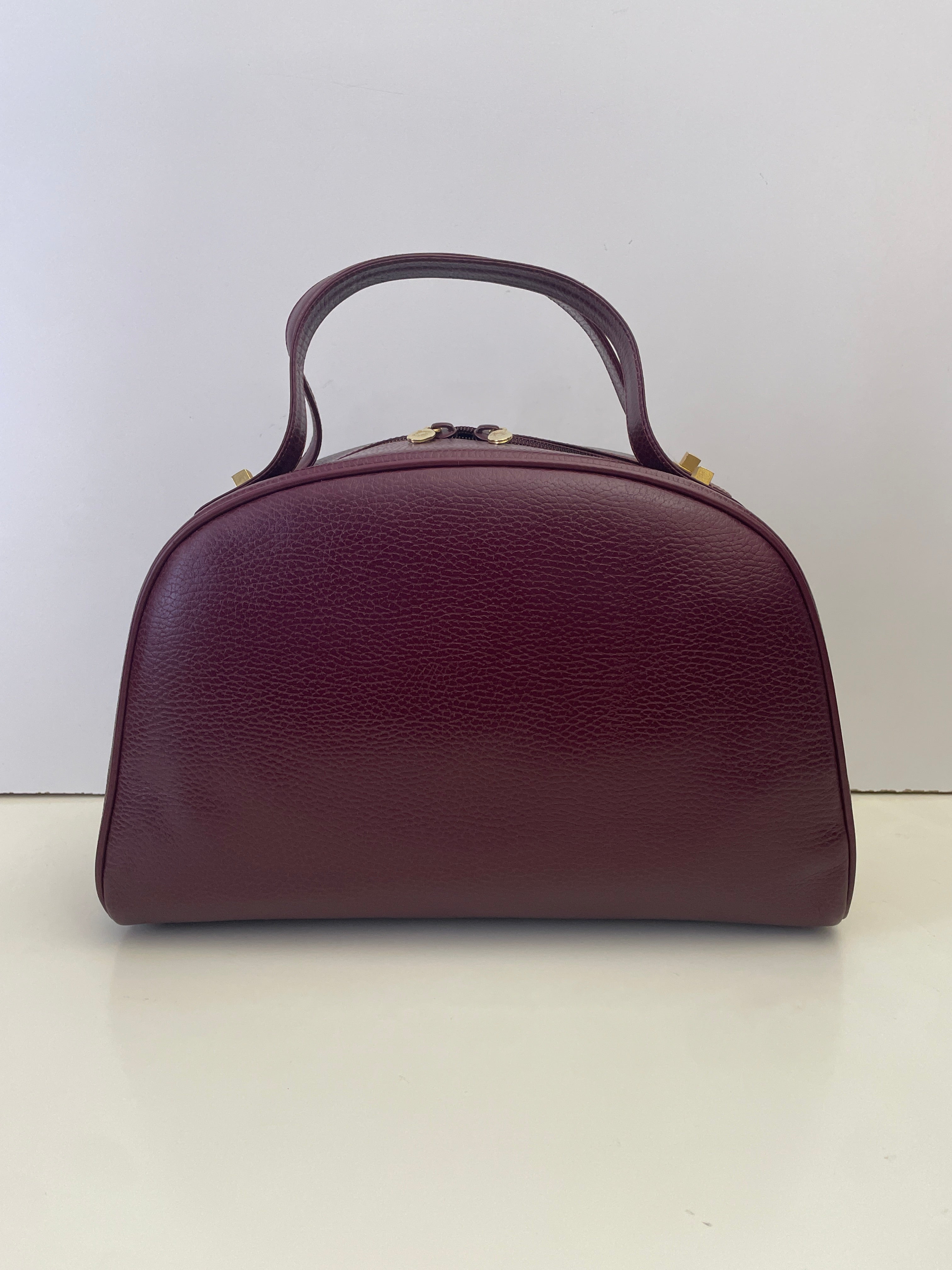 Cartier - Borsa a Mano Mezzaluna in Pelle Bordeaux
