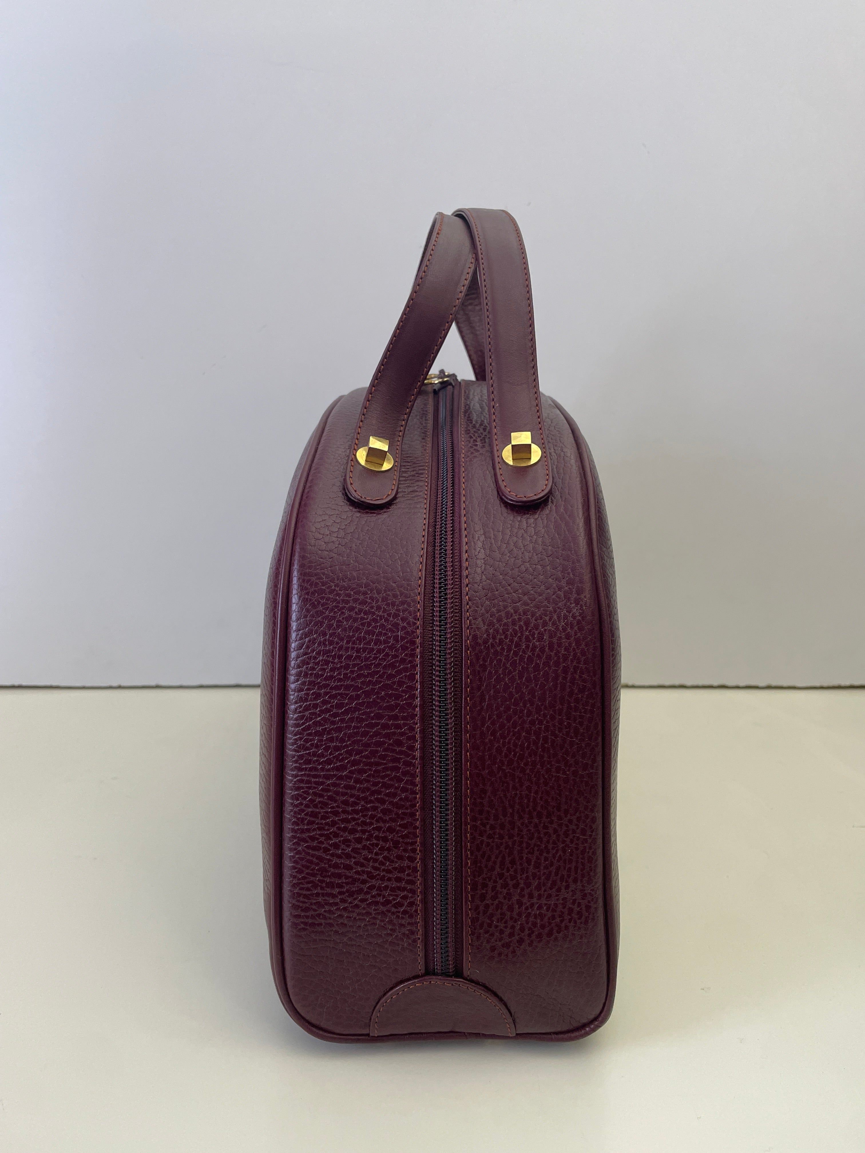 Cartier - Borsa a Mano Mezzaluna in Pelle Bordeaux