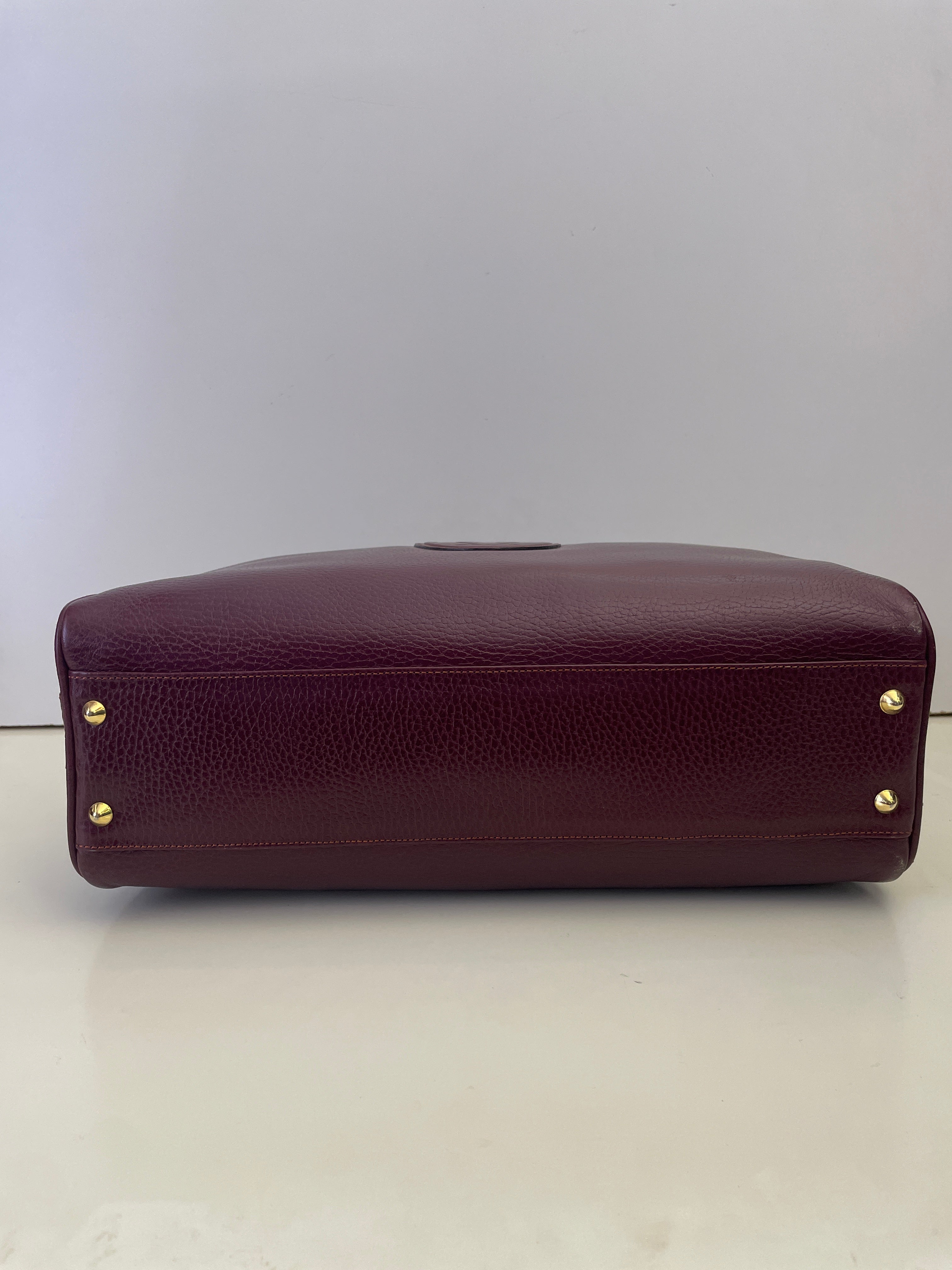 Cartier - Borsa a Mano Mezzaluna in Pelle Bordeaux
