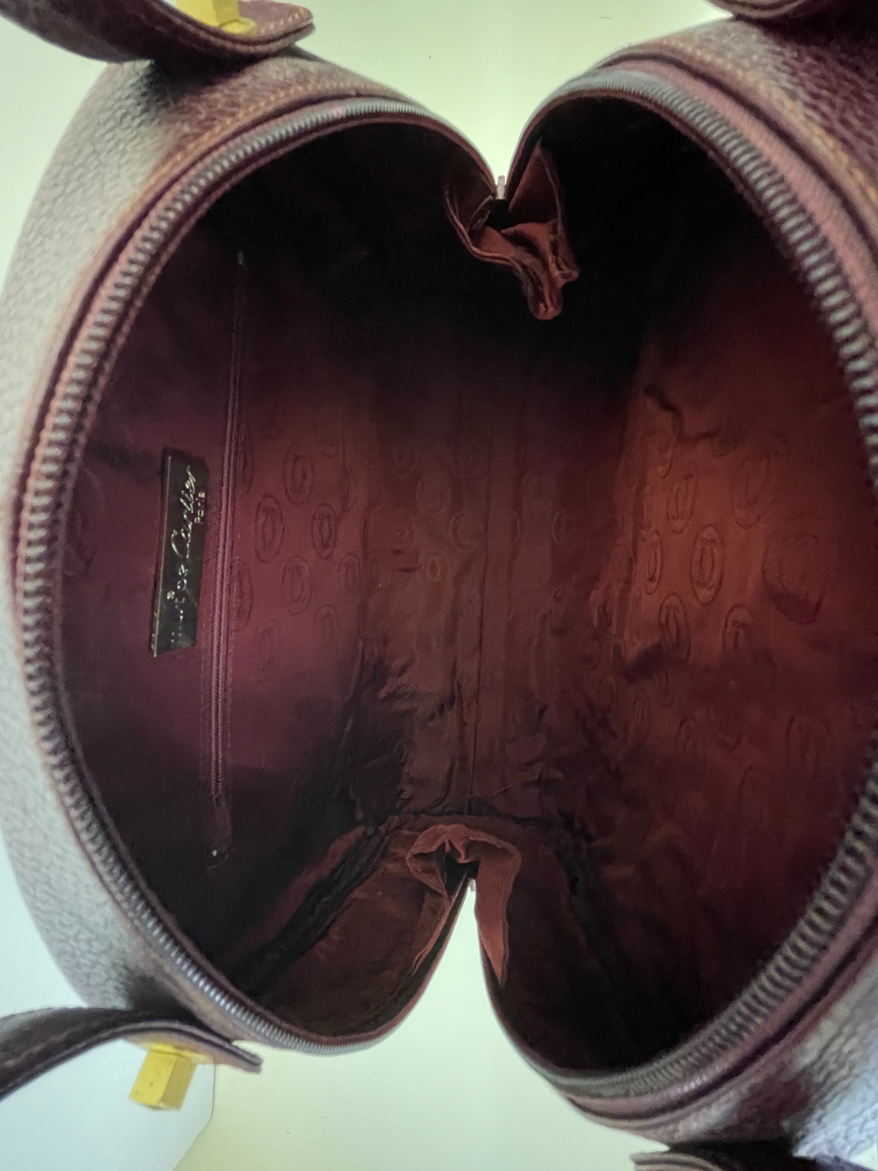 Cartier - Borsa a Mano Mezzaluna in Pelle Bordeaux