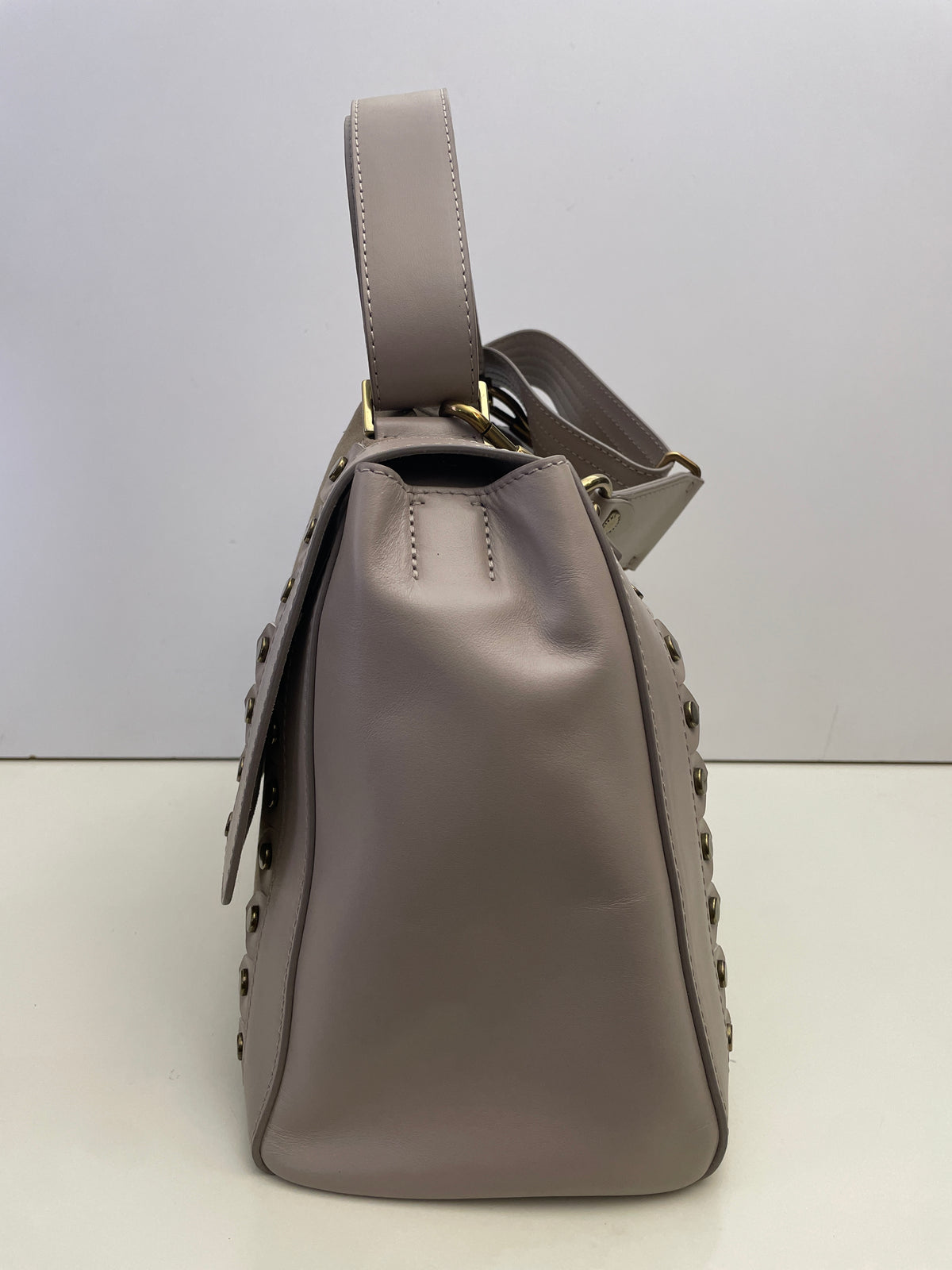 Orciani - Sveva Media In Pelle E Suede Beige