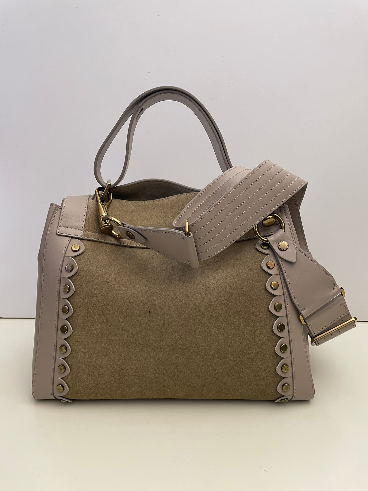 Orciani - Sveva Media In Pelle E Suede Beige