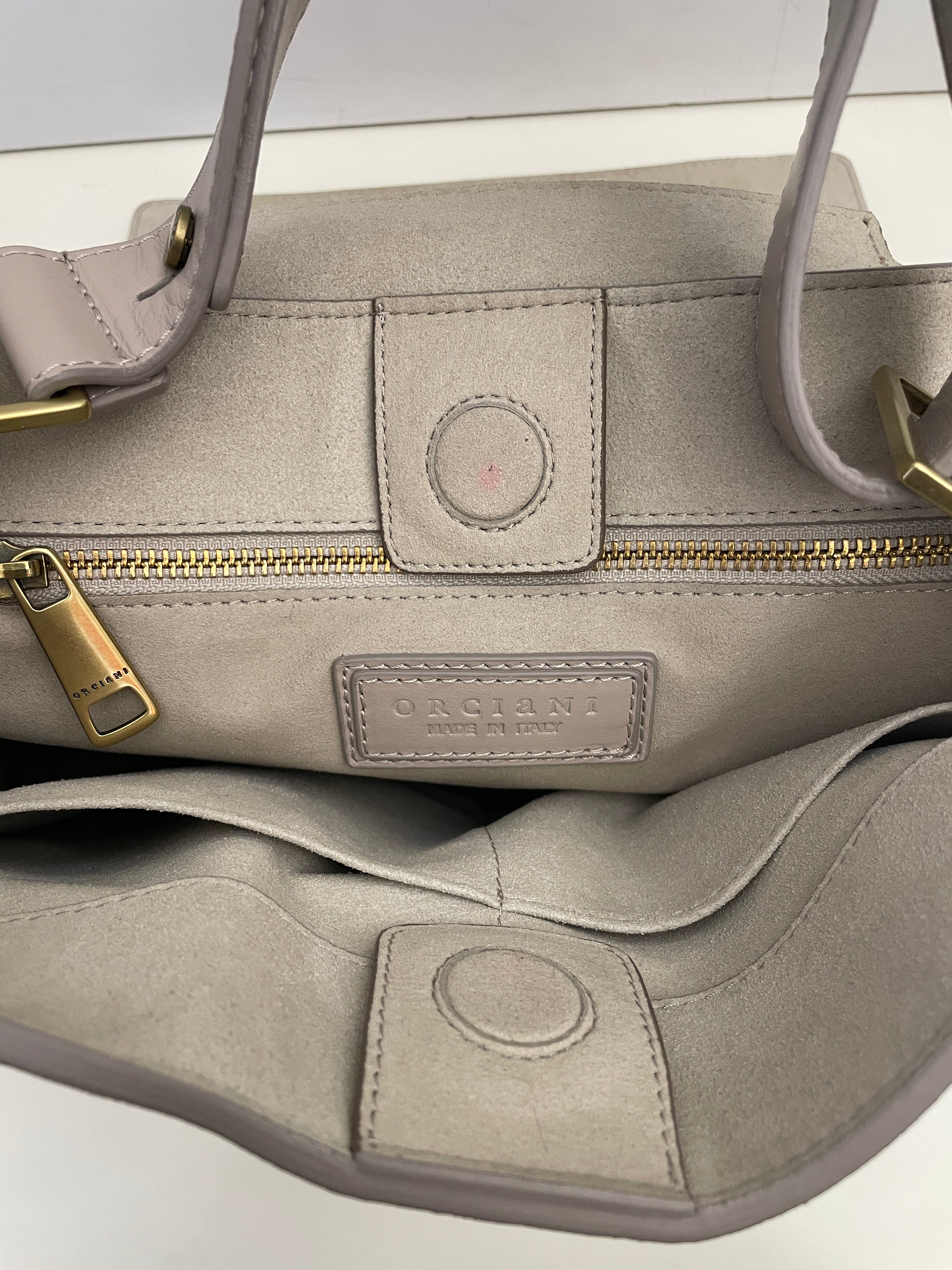 Orciani - Sveva Media In Pelle E Suede Beige