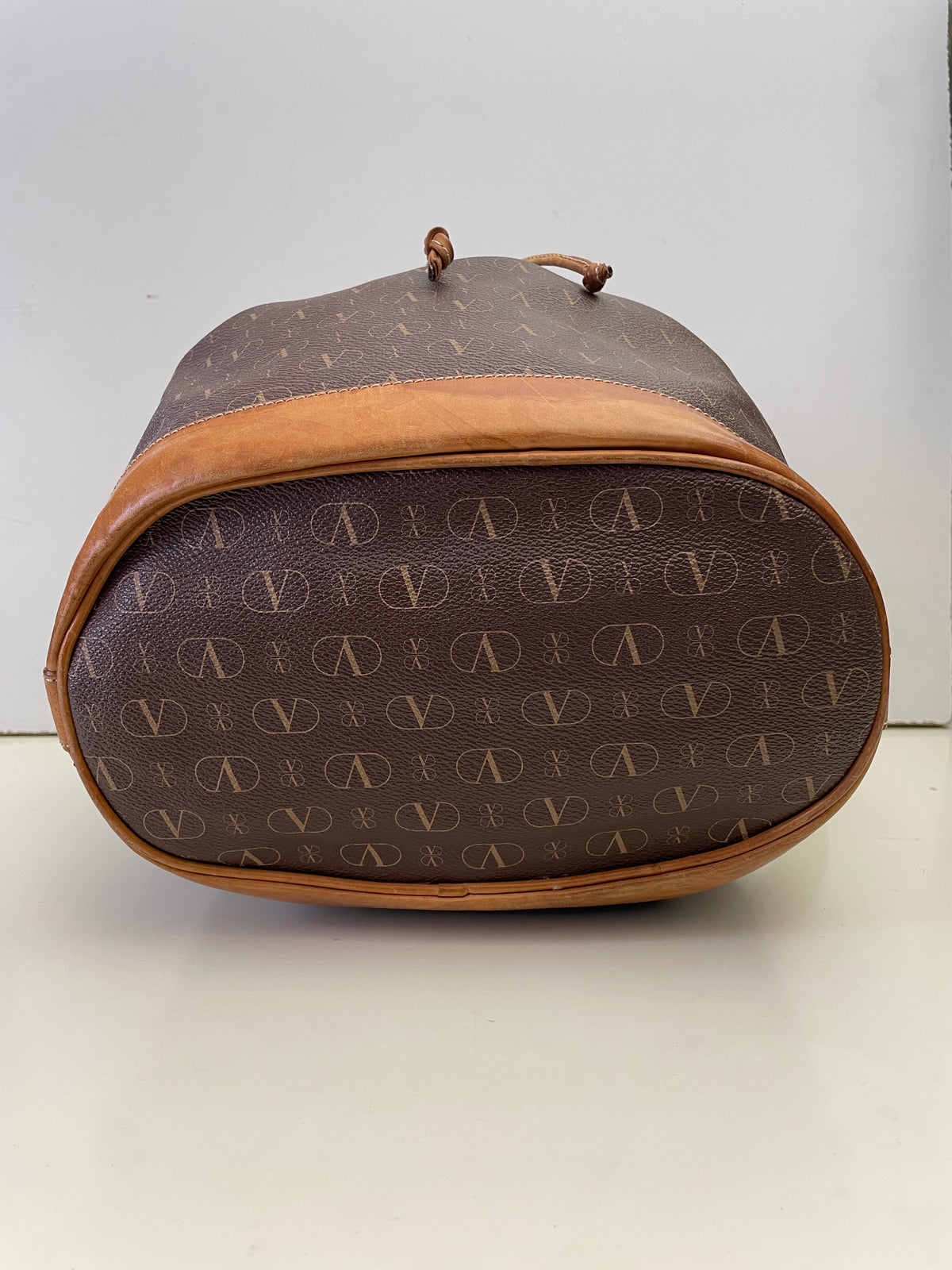 Valentino Garavani - Secchio Monogram Portabilità Zaino Vintage Marrone