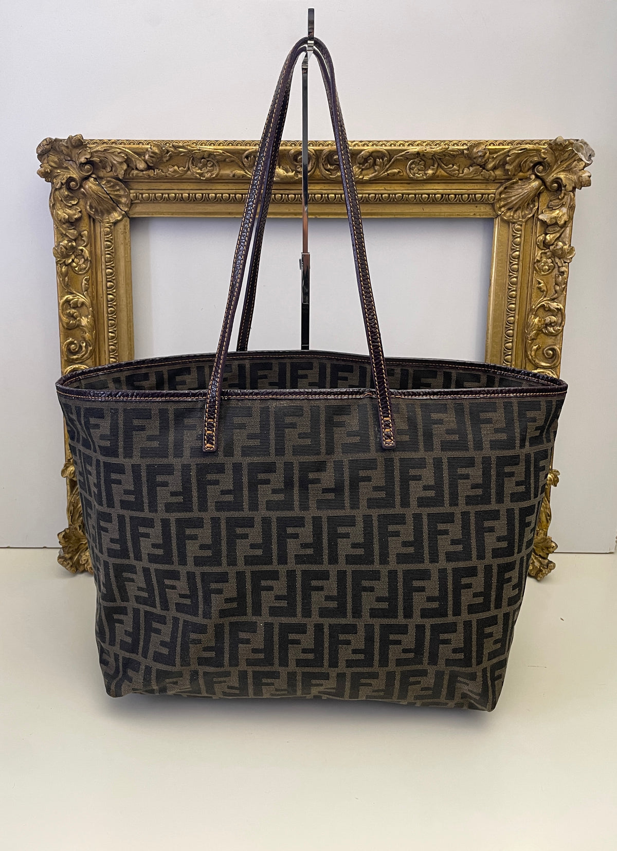 Fendi – Tote Roll Bag Tote “Zucca” Con Interno Viola