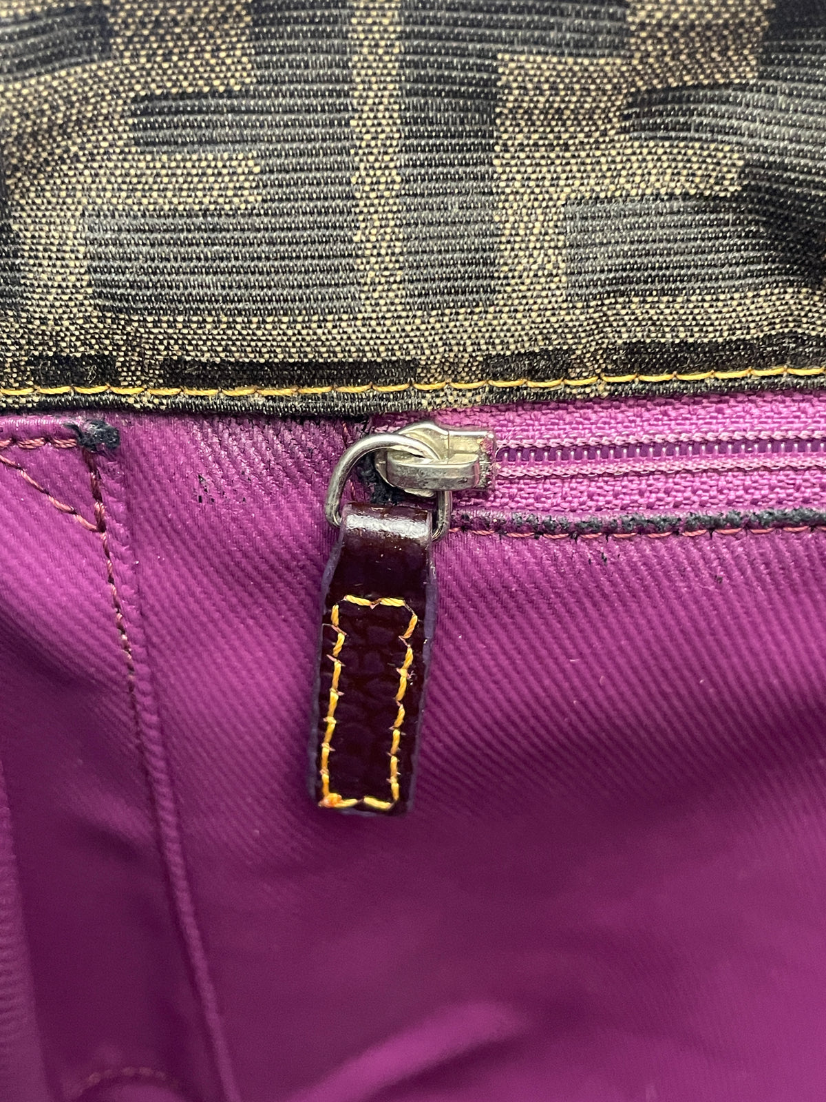 Fendi – Tote Roll Bag Tote “Zucca” Con Interno Viola