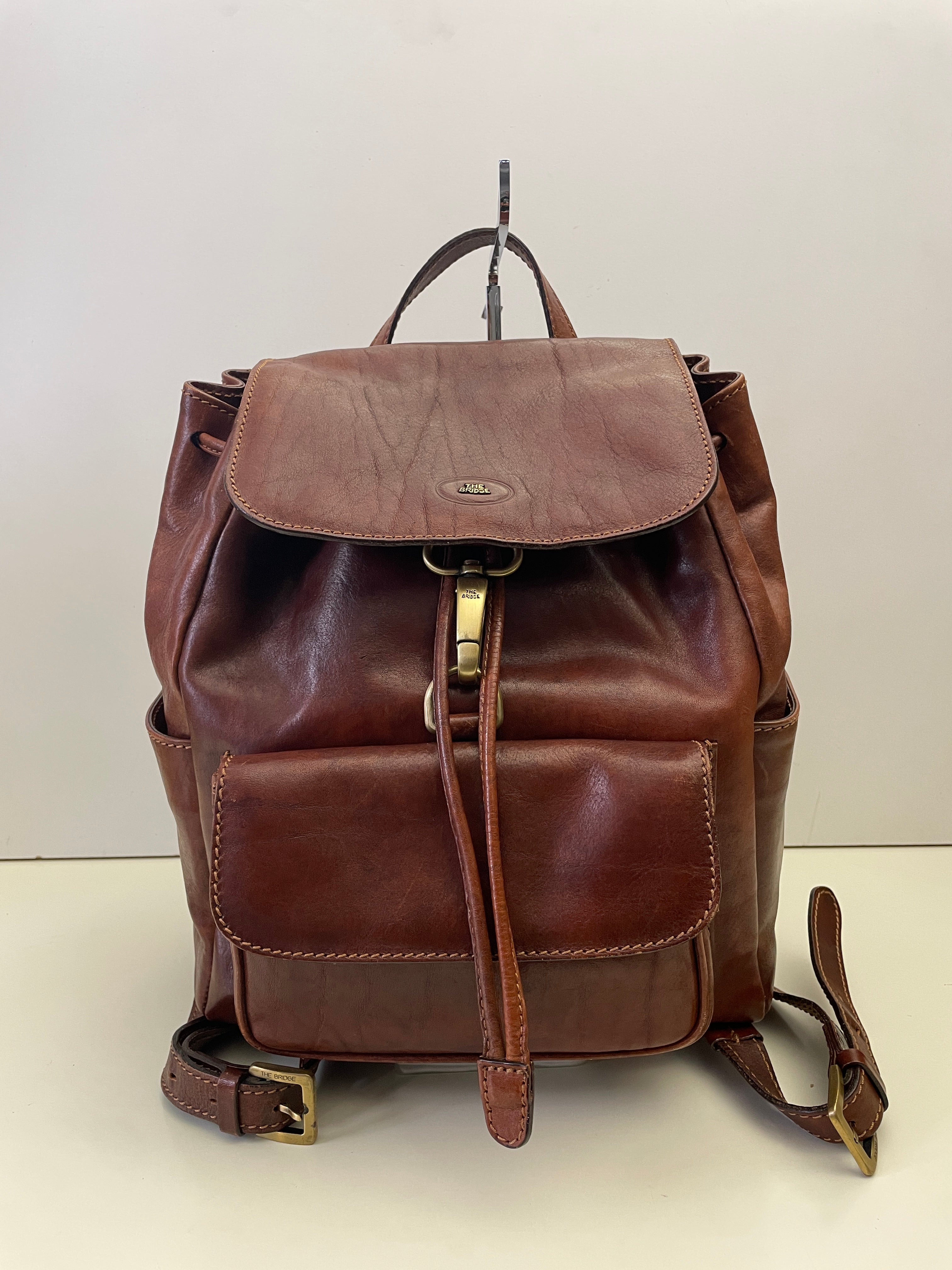 The Bridge – Zaino Con Due Tasche Linea Story Pelle Marrone Misura Grande