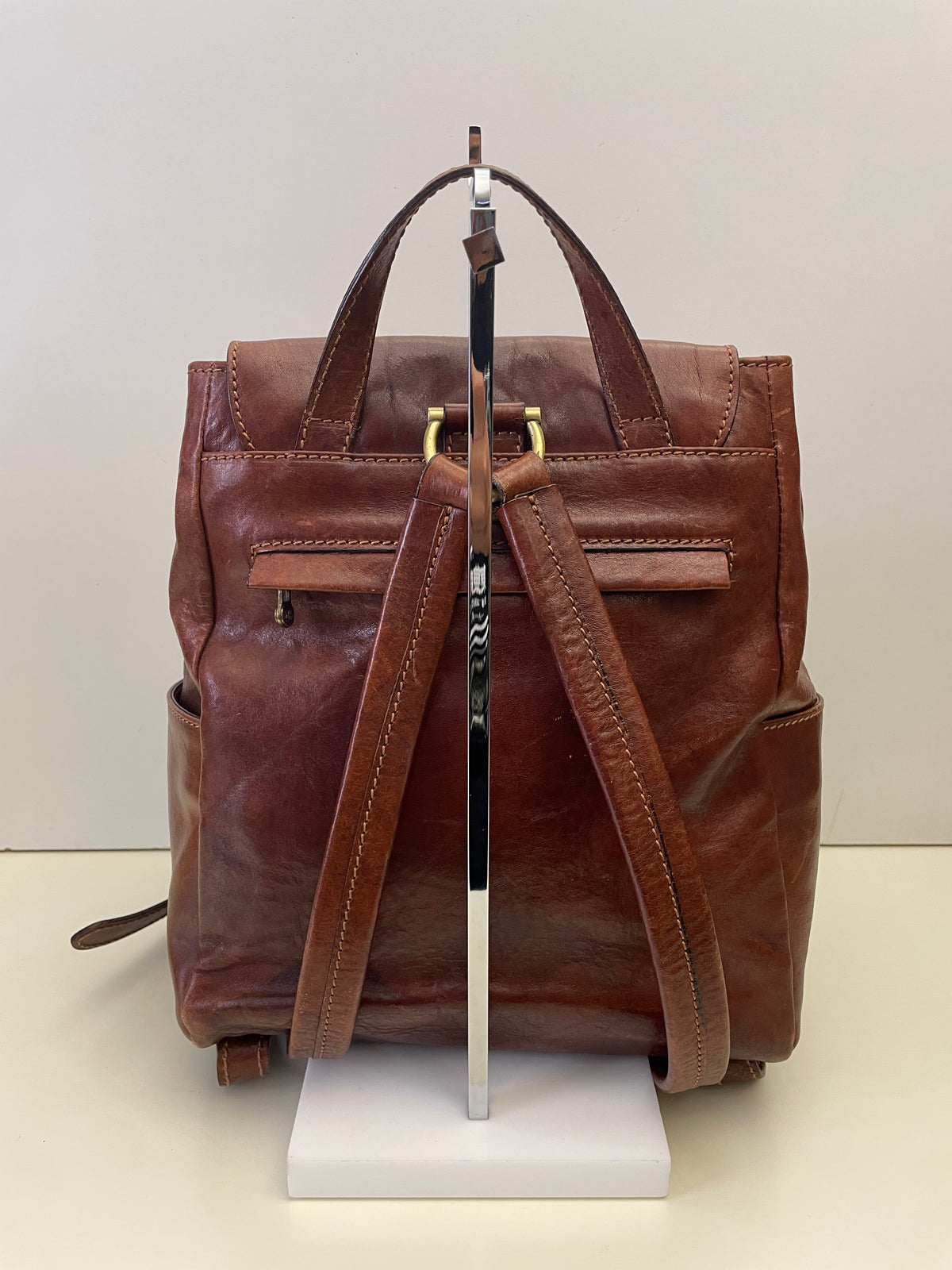 The Bridge – Zaino Con Due Tasche Linea Story Pelle Marrone Misura Grande