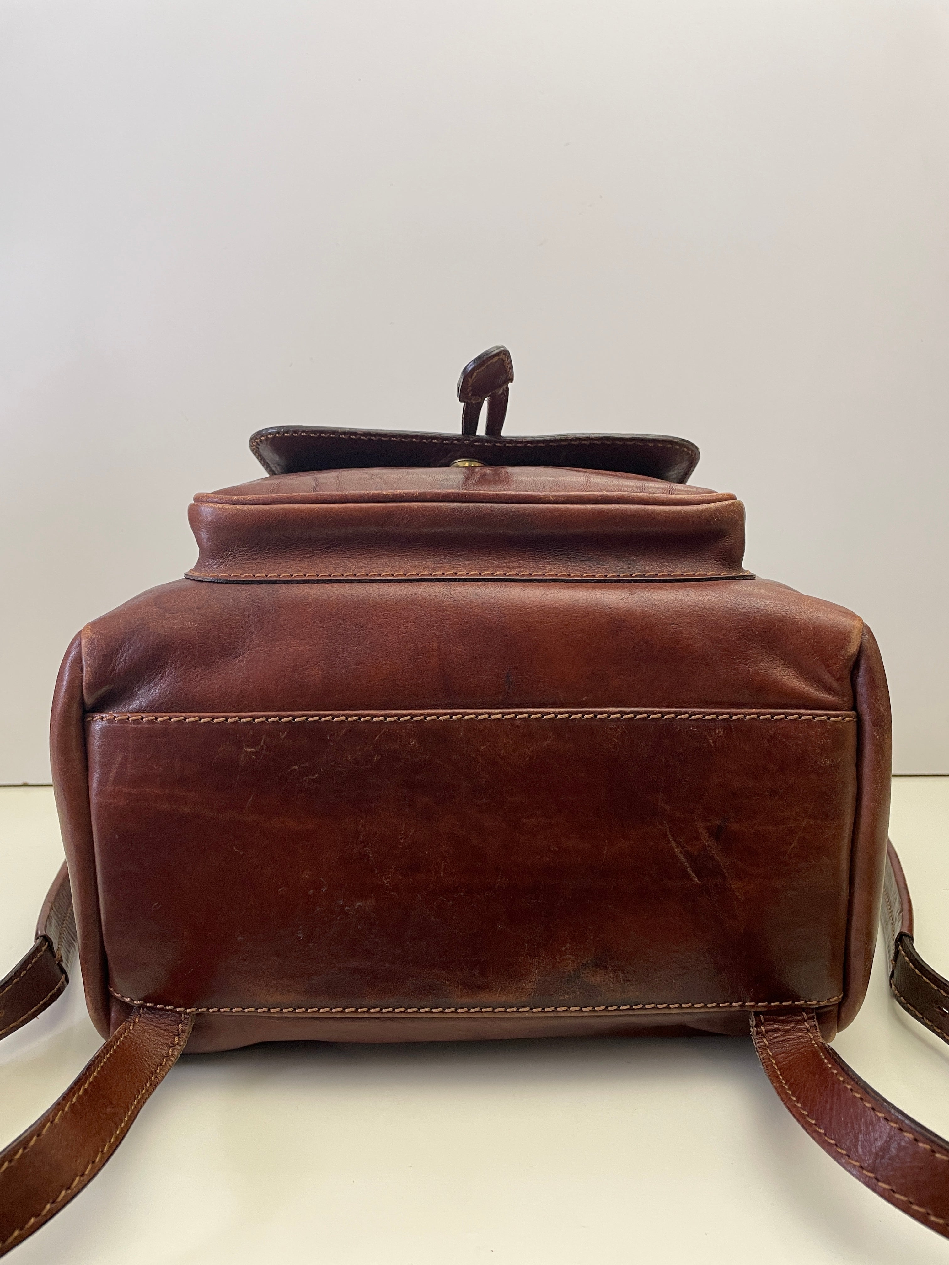 The Bridge – Zaino Con Due Tasche Linea Story Pelle Marrone Misura Grande
