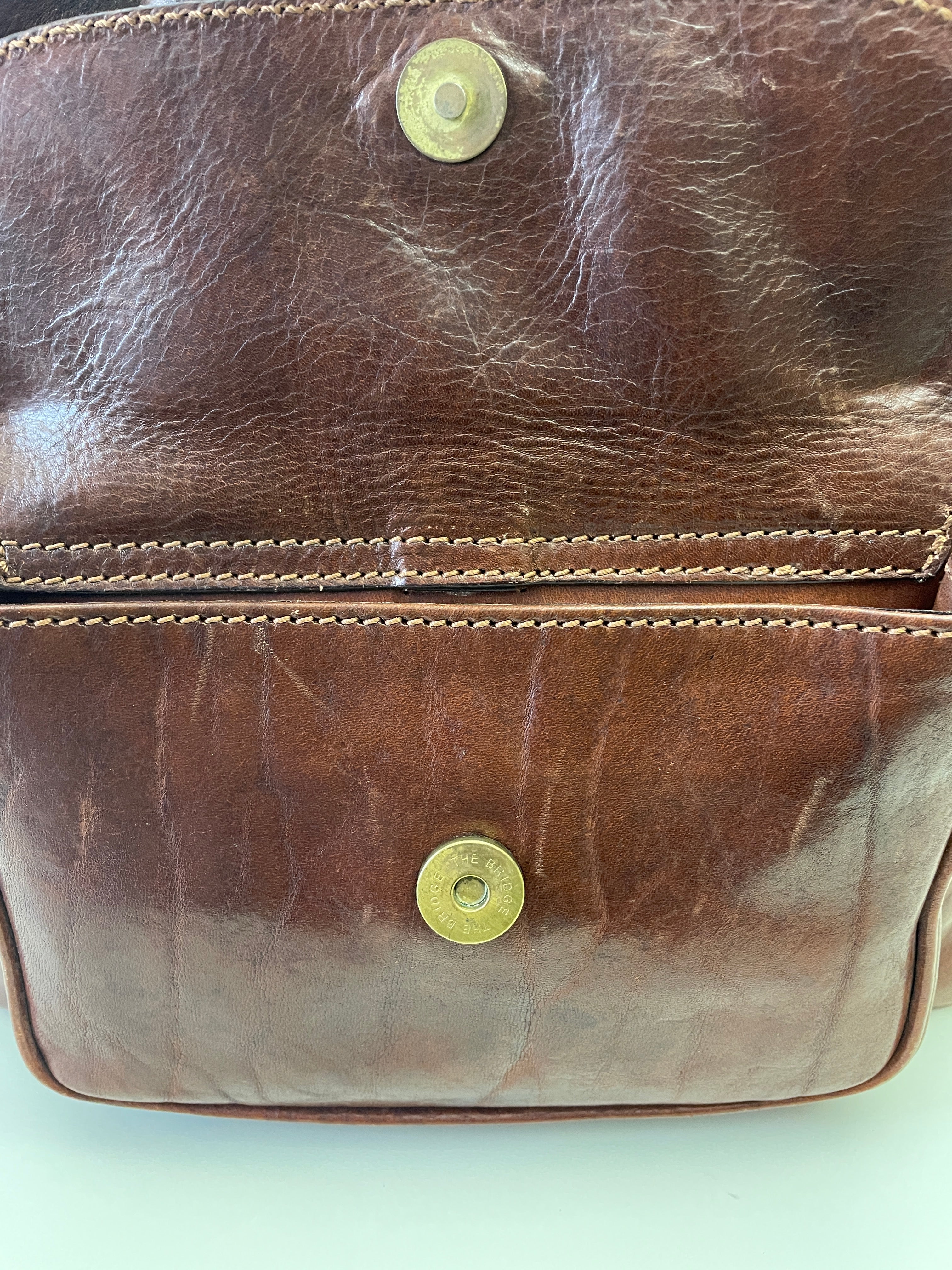 The Bridge – Zaino Con Due Tasche Linea Story Pelle Marrone Misura Grande