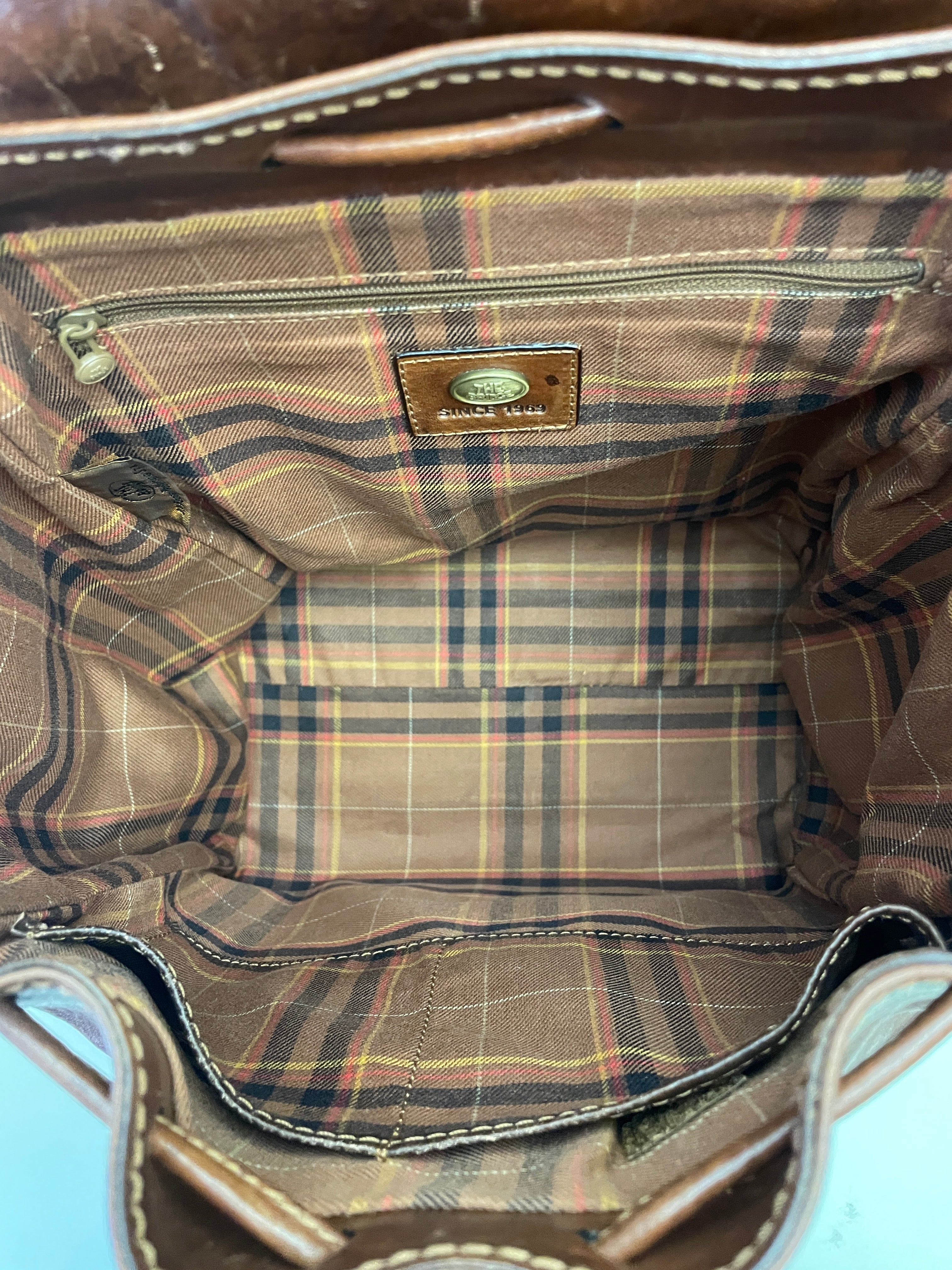 The Bridge – Zaino Con Due Tasche Linea Story Pelle Marrone Misura Grande