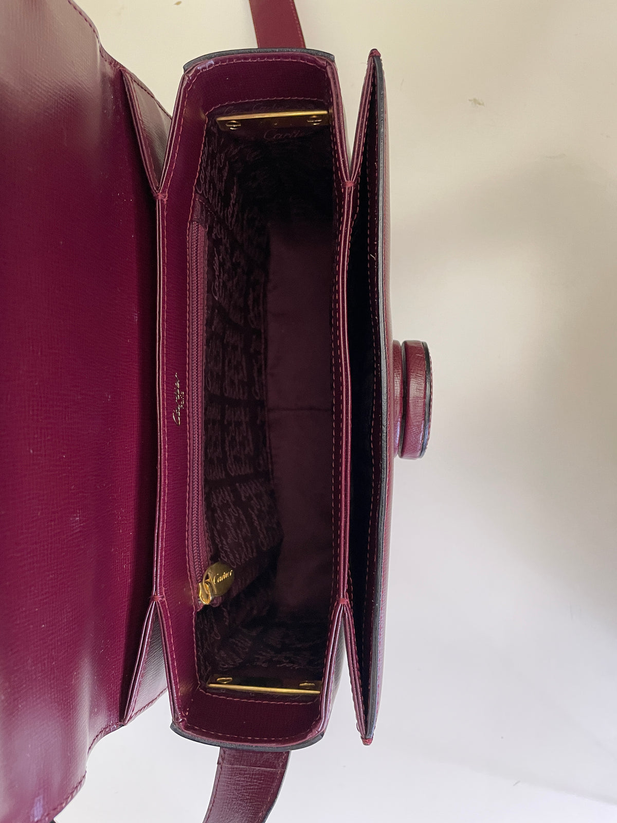 Cartier – Camera Bag Box Girello in Pelle Bordeaux