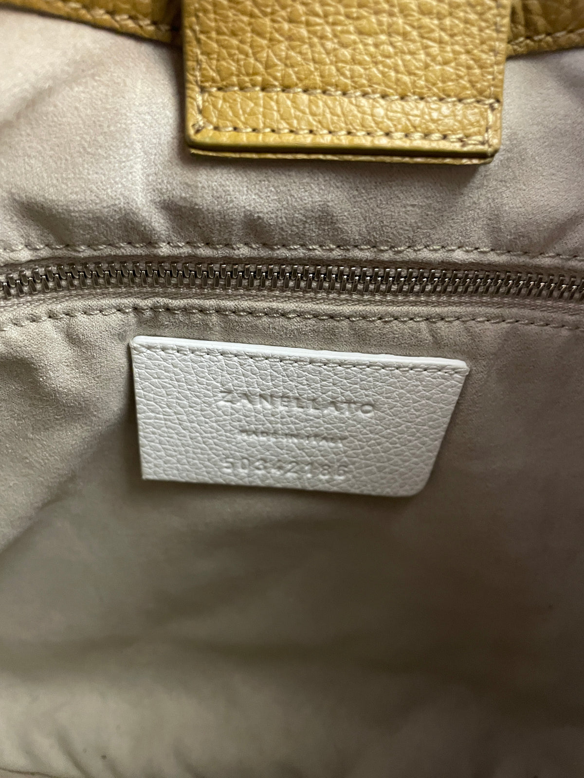 Zanellato - Hobo "Ima" In Pelle Martellata Coloniale Con Intrecci In Stoffa Beige Bordi