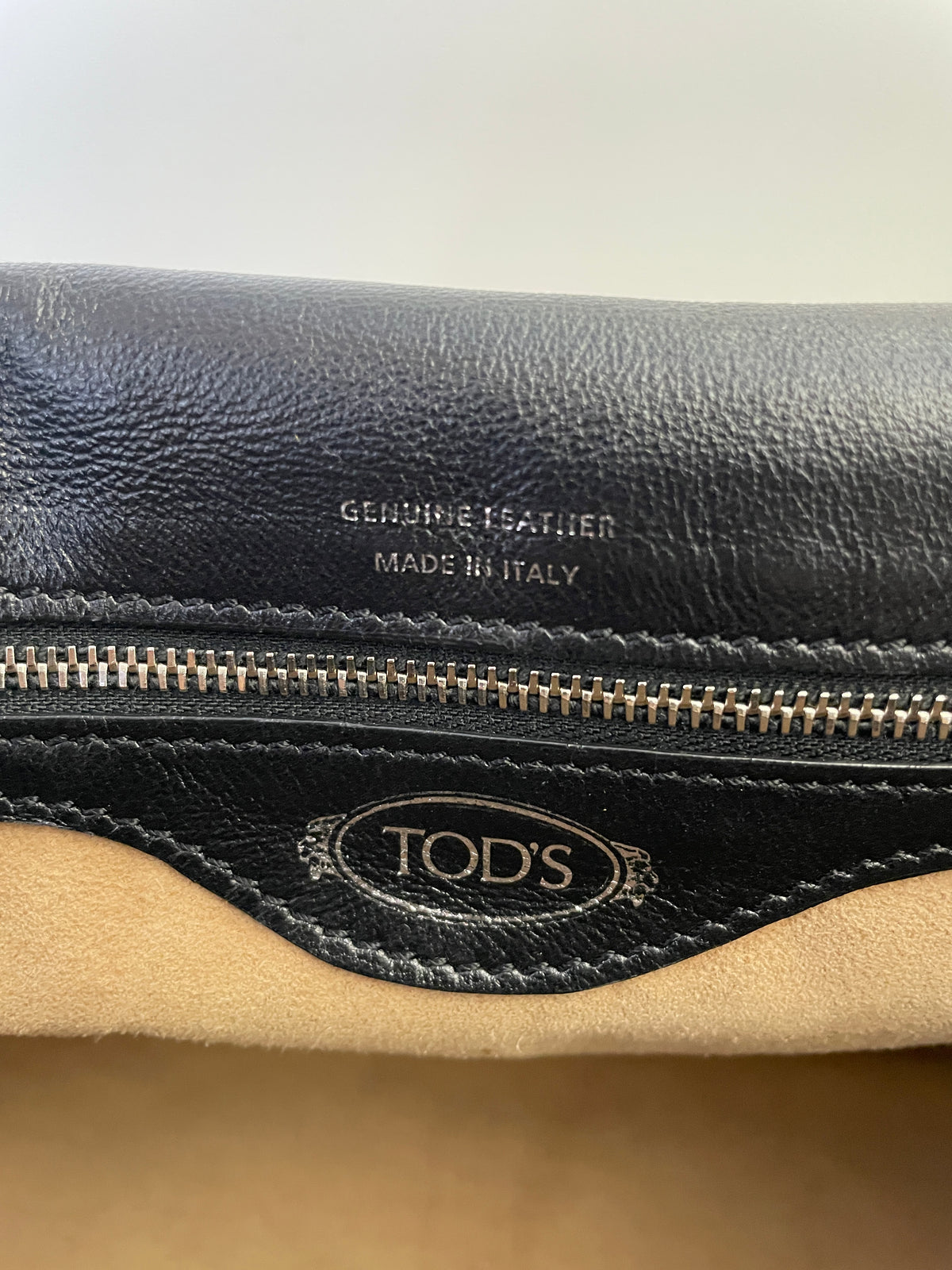 Tod's - Double T Pelle Nera E Intreccio Grigio Scuro