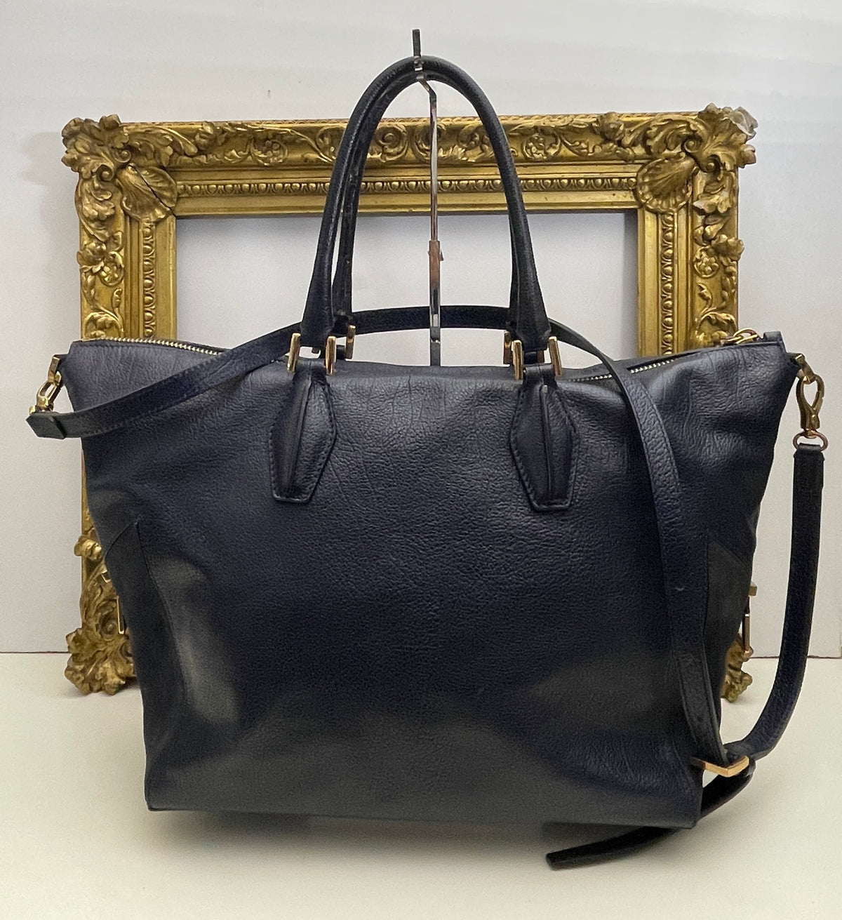 Tod's - Shopper In Pelle Blu e Suede Nero