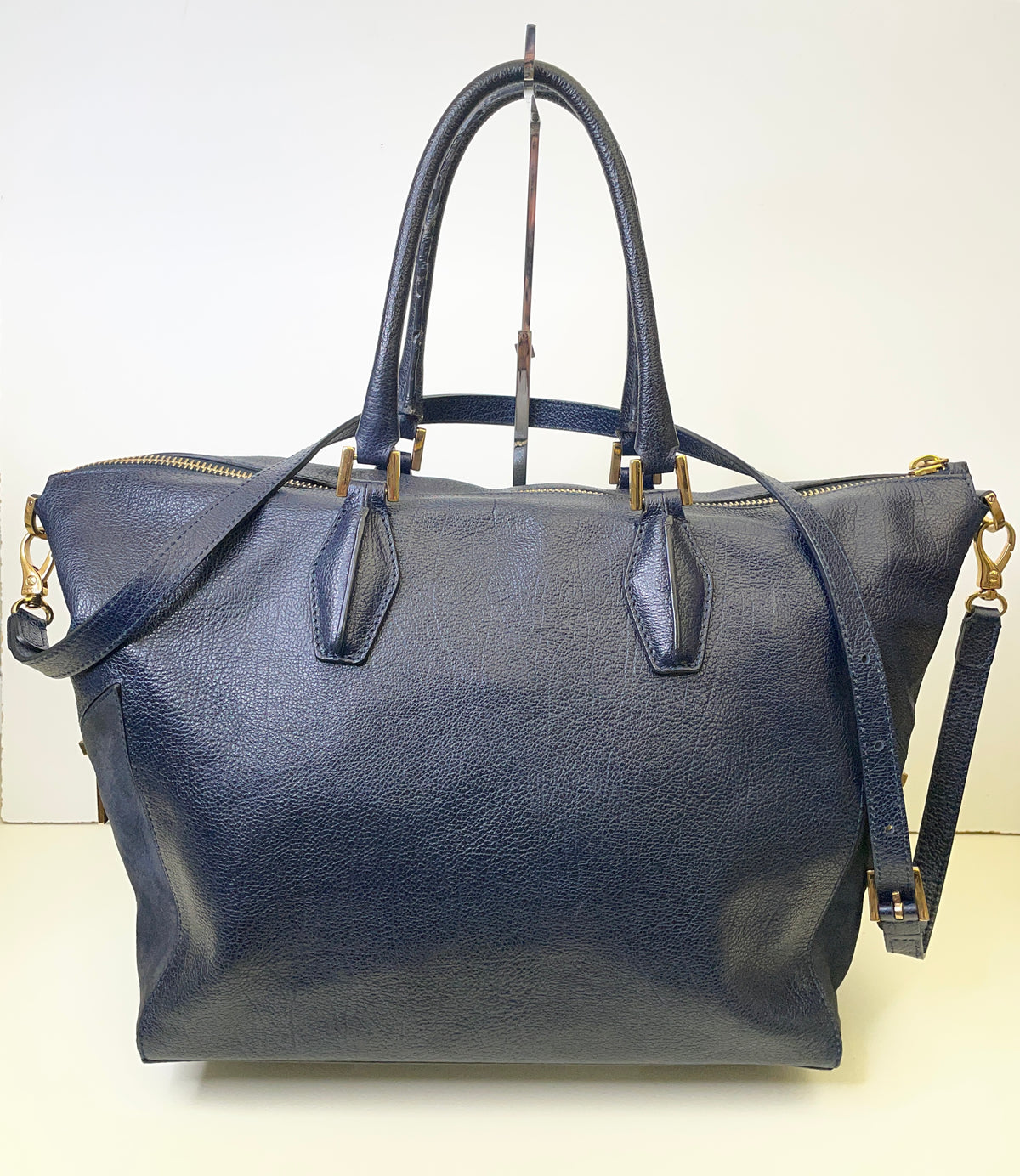 Tod's - Shopper In Pelle Blu e Suede Nero