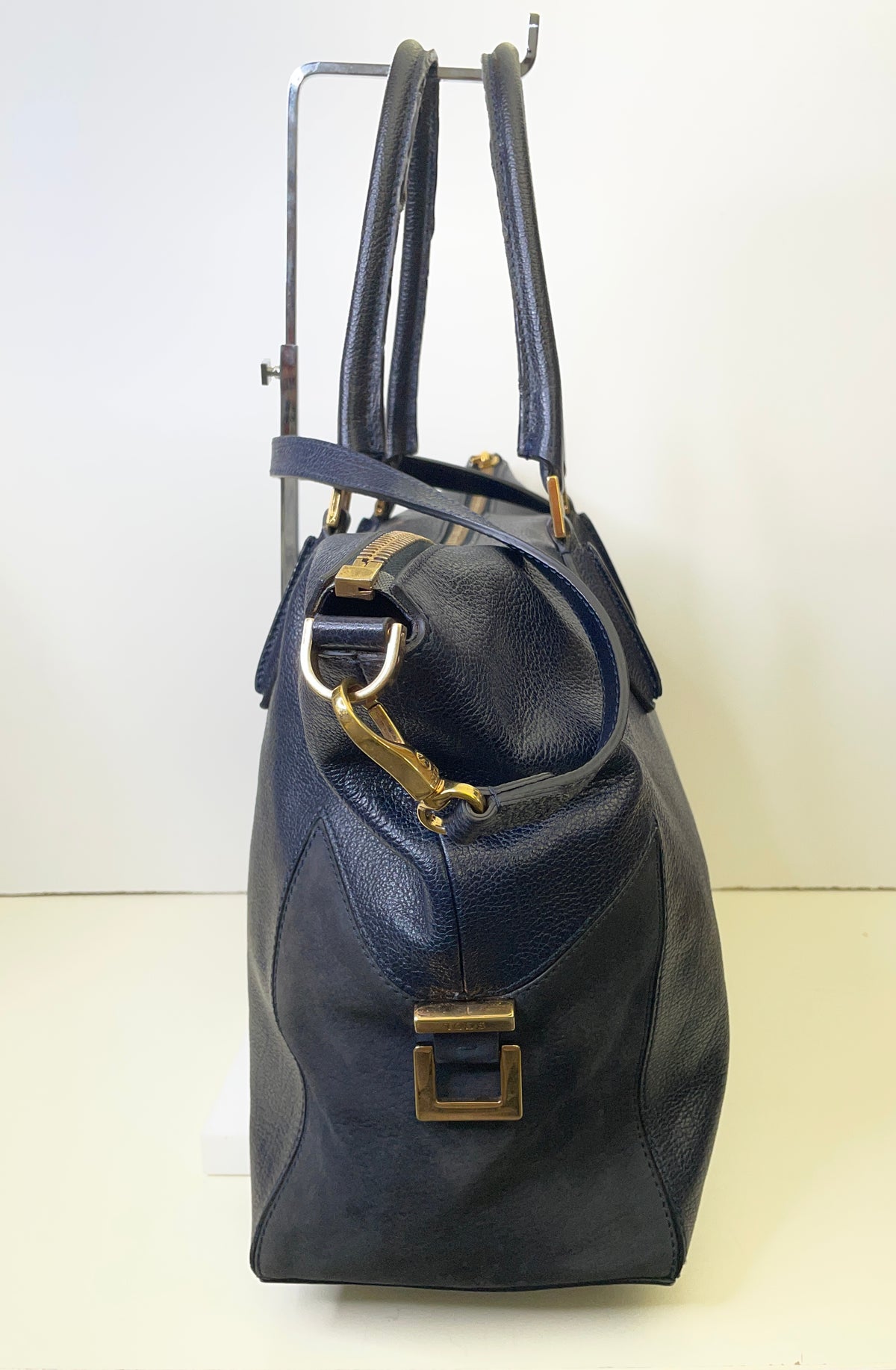 Tod's - Shopper In Pelle Blu e Suede Nero