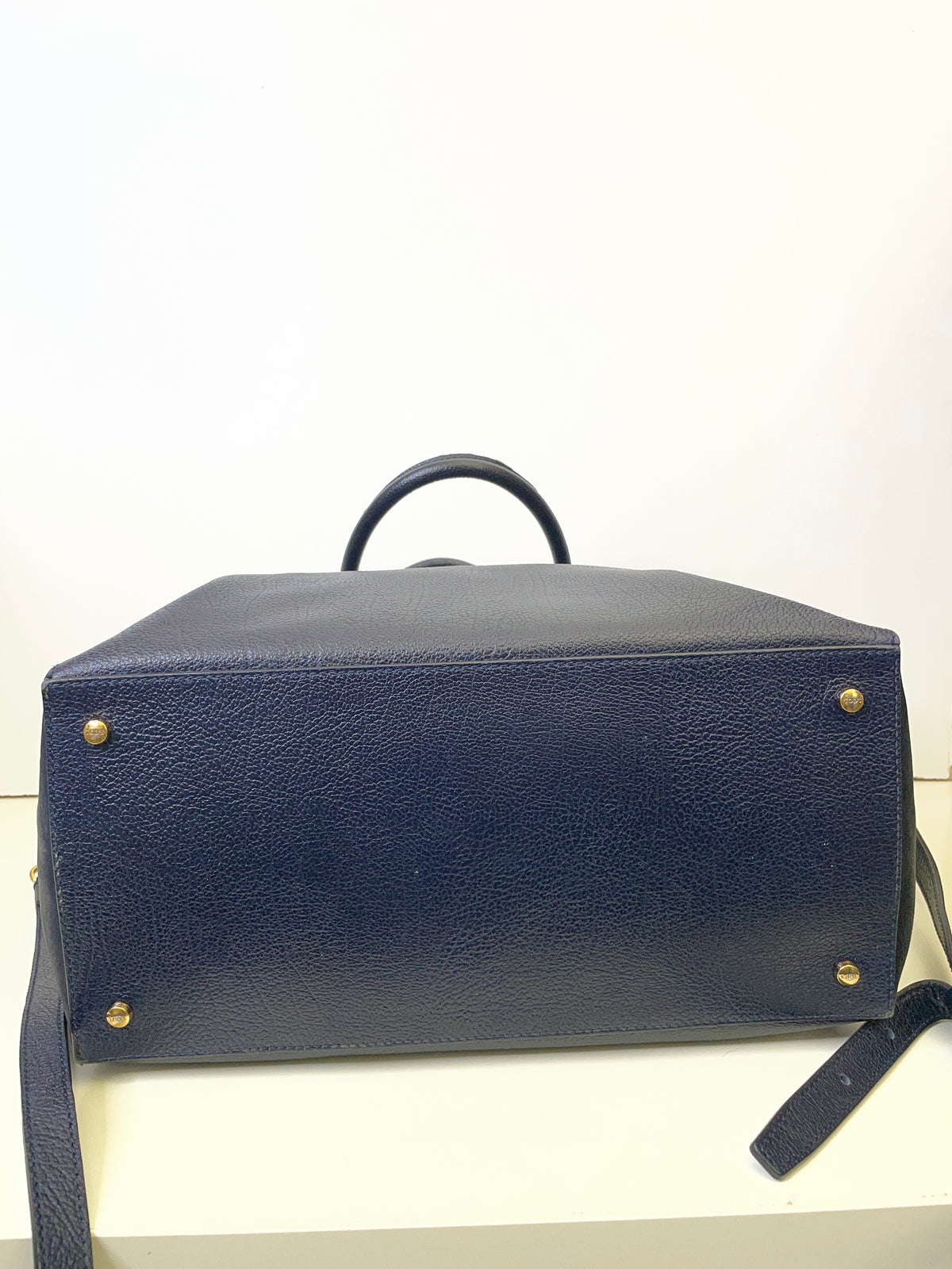 Tod's - Shopper In Pelle Blu e Suede Nero