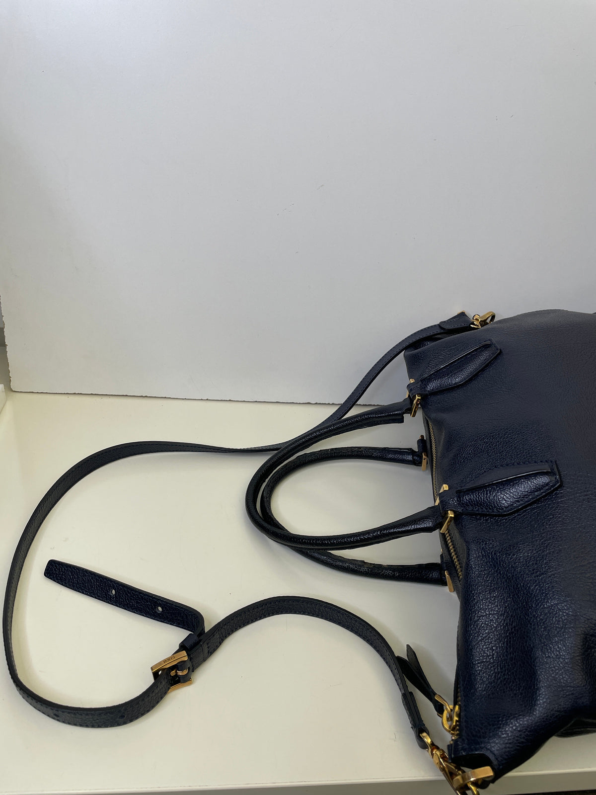 Tod's - Shopper In Pelle Blu e Suede Nero