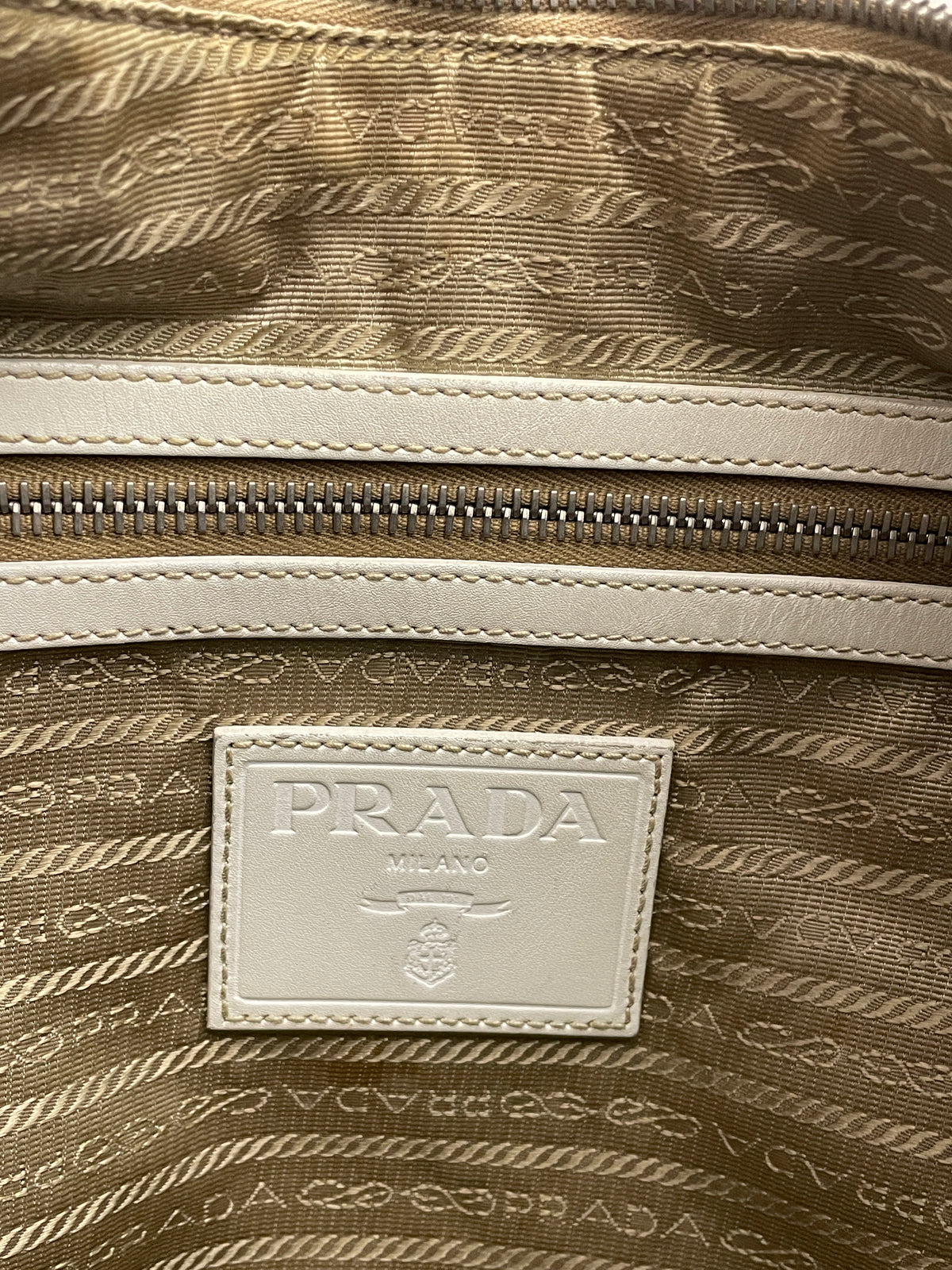 Prada - Hobo Logo Jacquard Beige e Avorio