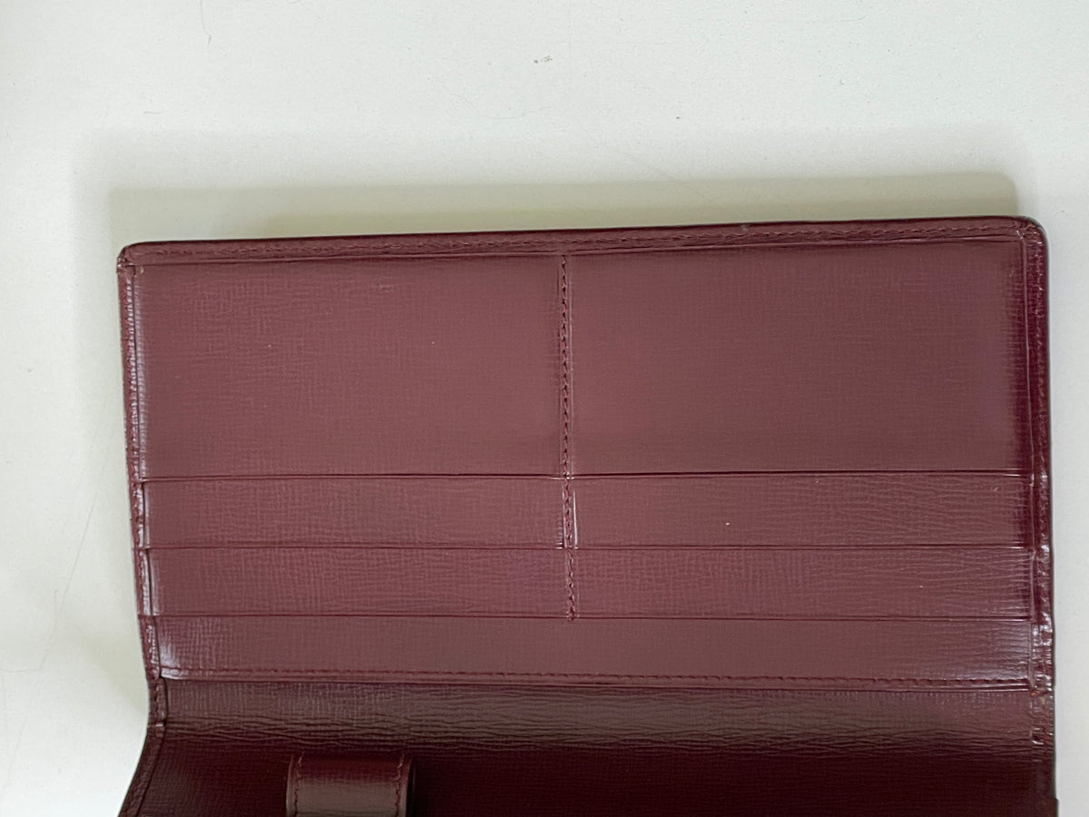 Cartier Portafoglio Grande Donna Pelle bordò Nuovo Full Set
