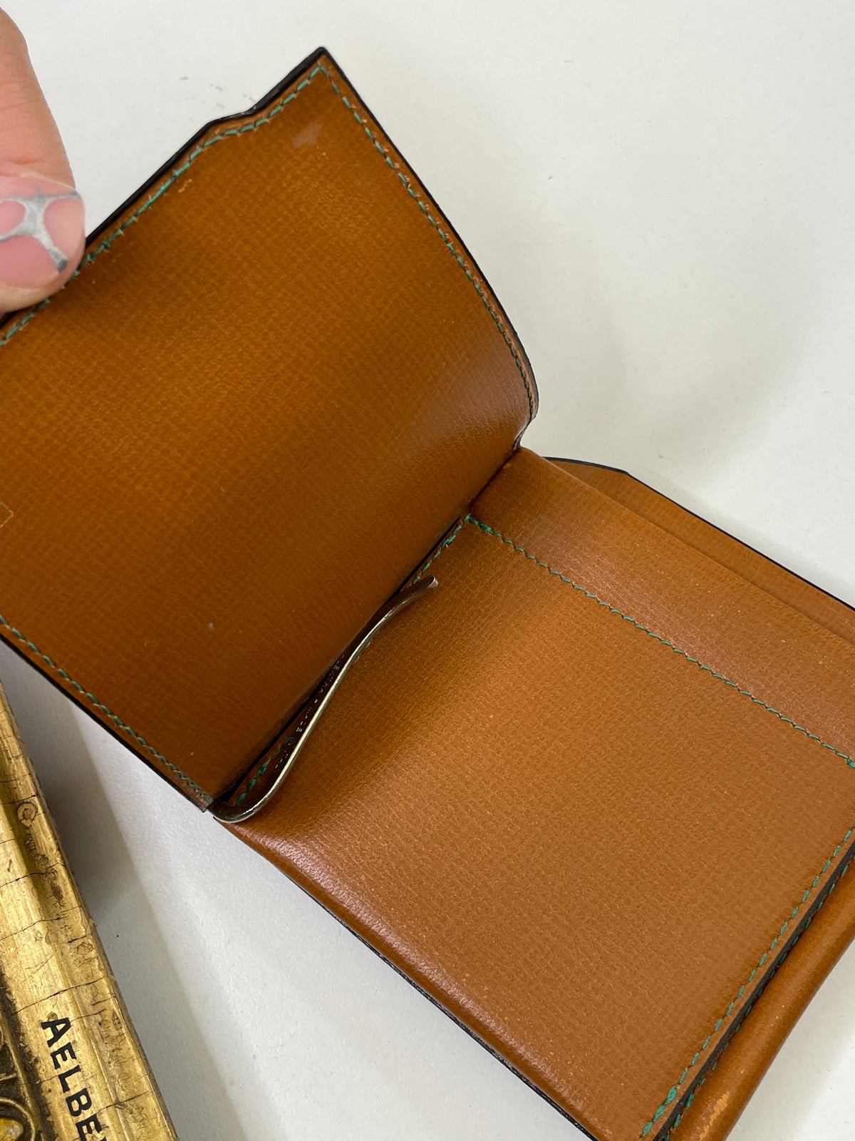 Valextra Grip Spring Trifold pelle coloniale imp. verdi + dustbag