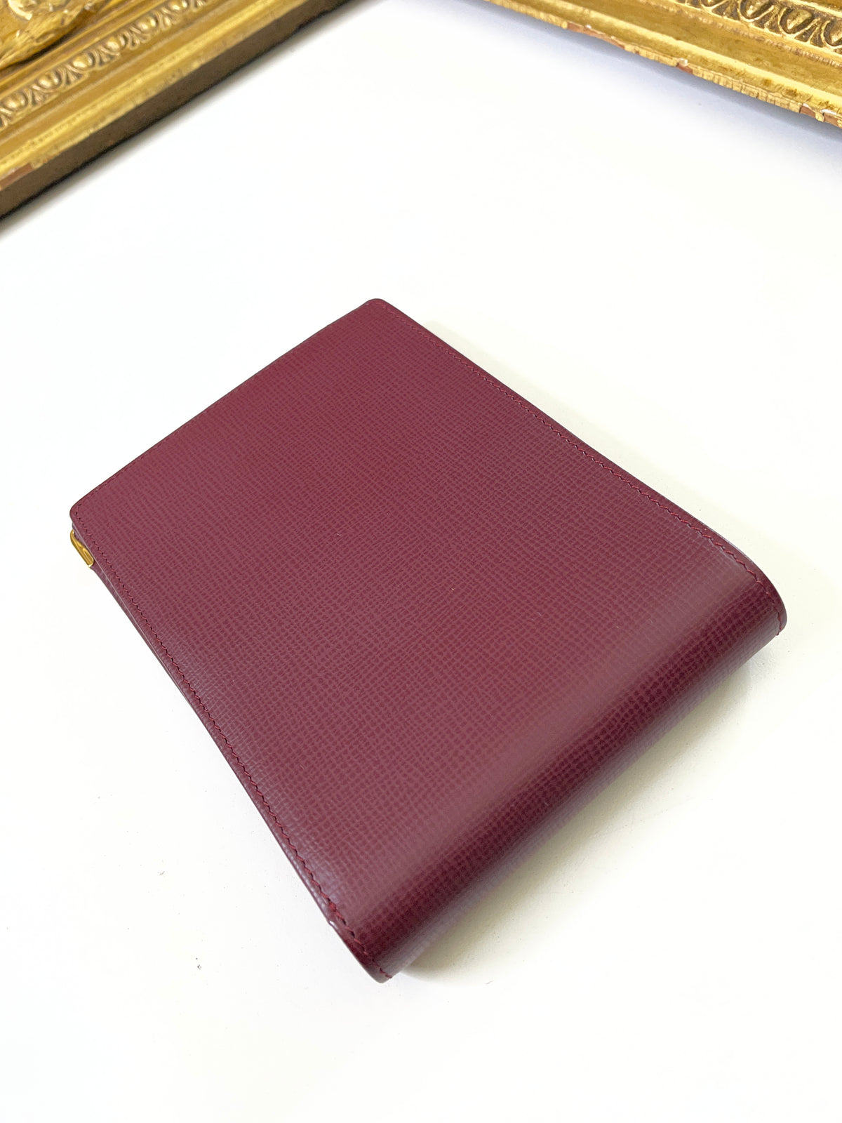 Cartier Portafoglio Uomo + Portassegni in Pelle Bordeaux Full Set