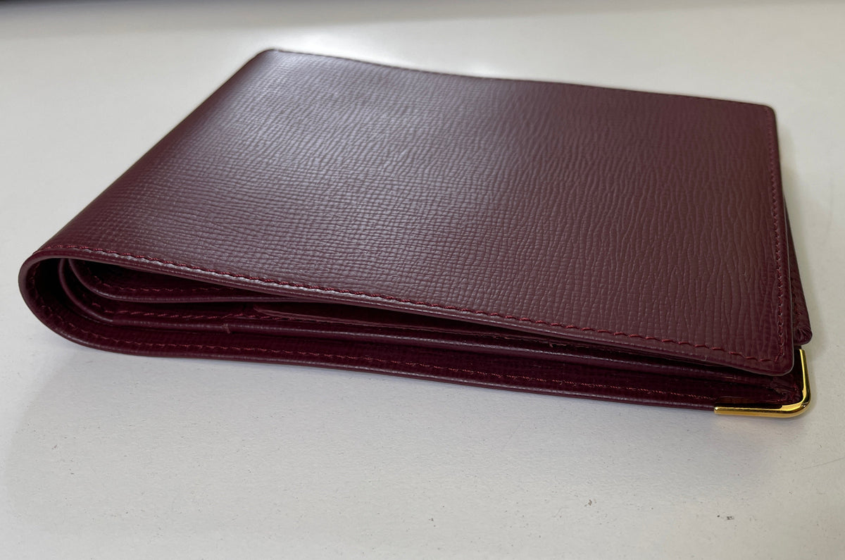 Cartier - Portafoglio + Assegni Uomo pelle Bordeaux Nuovo Full Set (+ cartoncini)