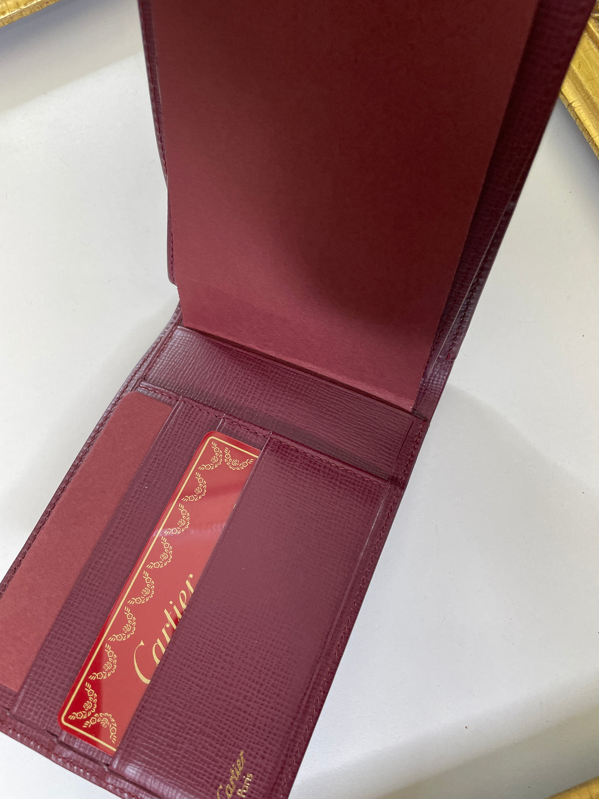 Cartier - Portafoglio + Assegni Uomo pelle Bordeaux Nuovo Full Set (+ cartoncini)